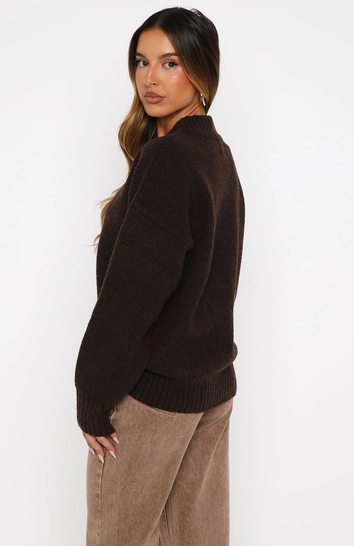 Unbreakable Bond Knit Jacket Chocolate - White Fox Boutique