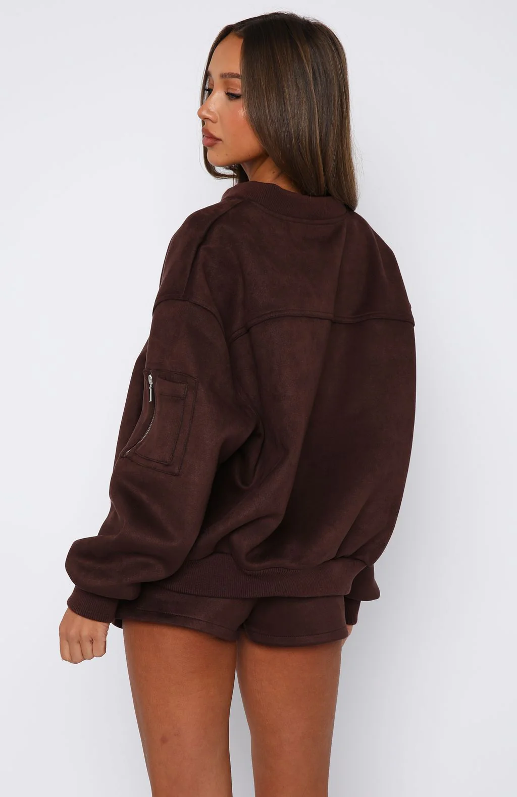 Confidence Level Suede Jacket Chocolate - White Fox Boutique