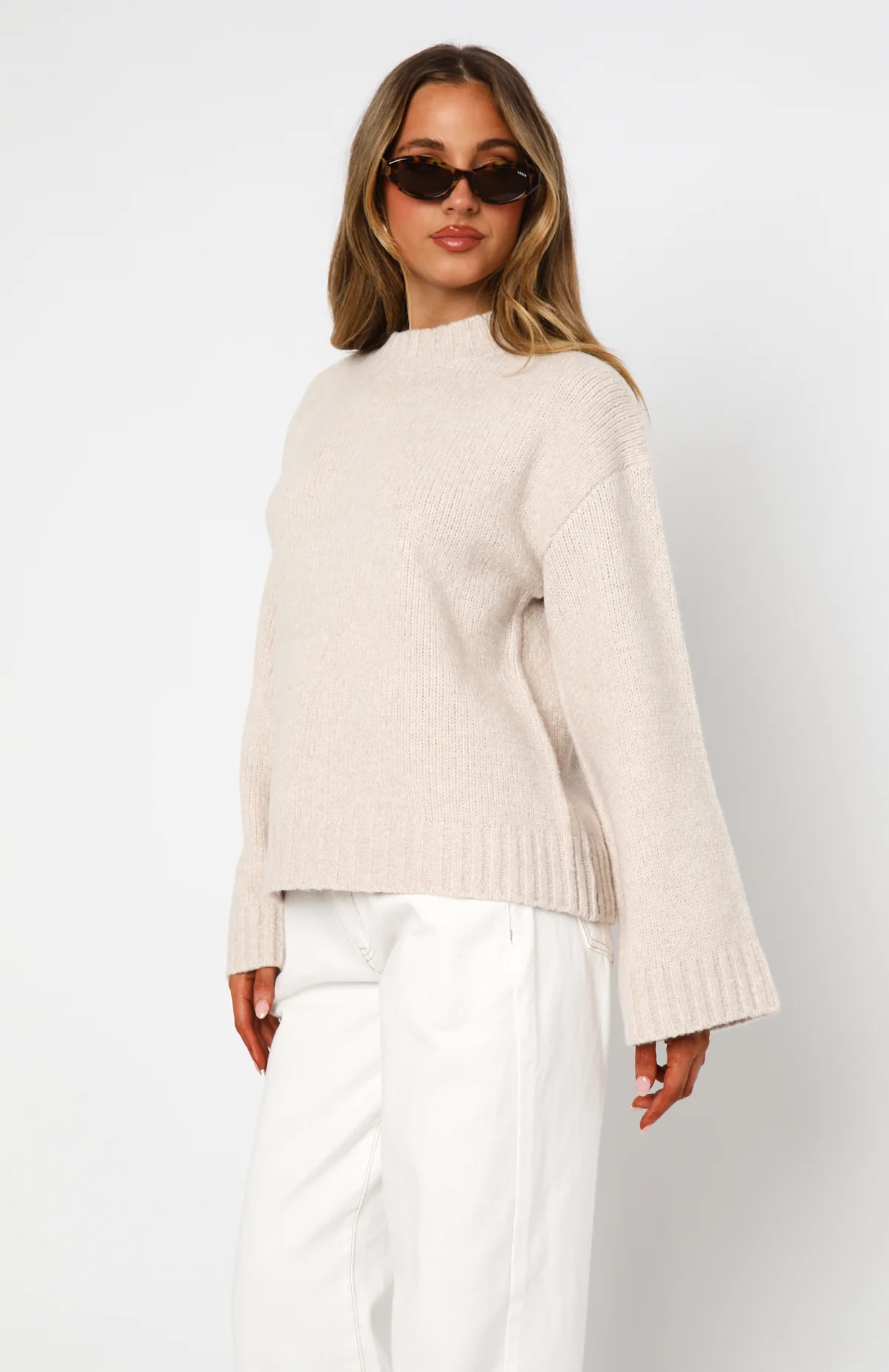 Winter's Chill Knit Sweater Oat - White Fox Boutique