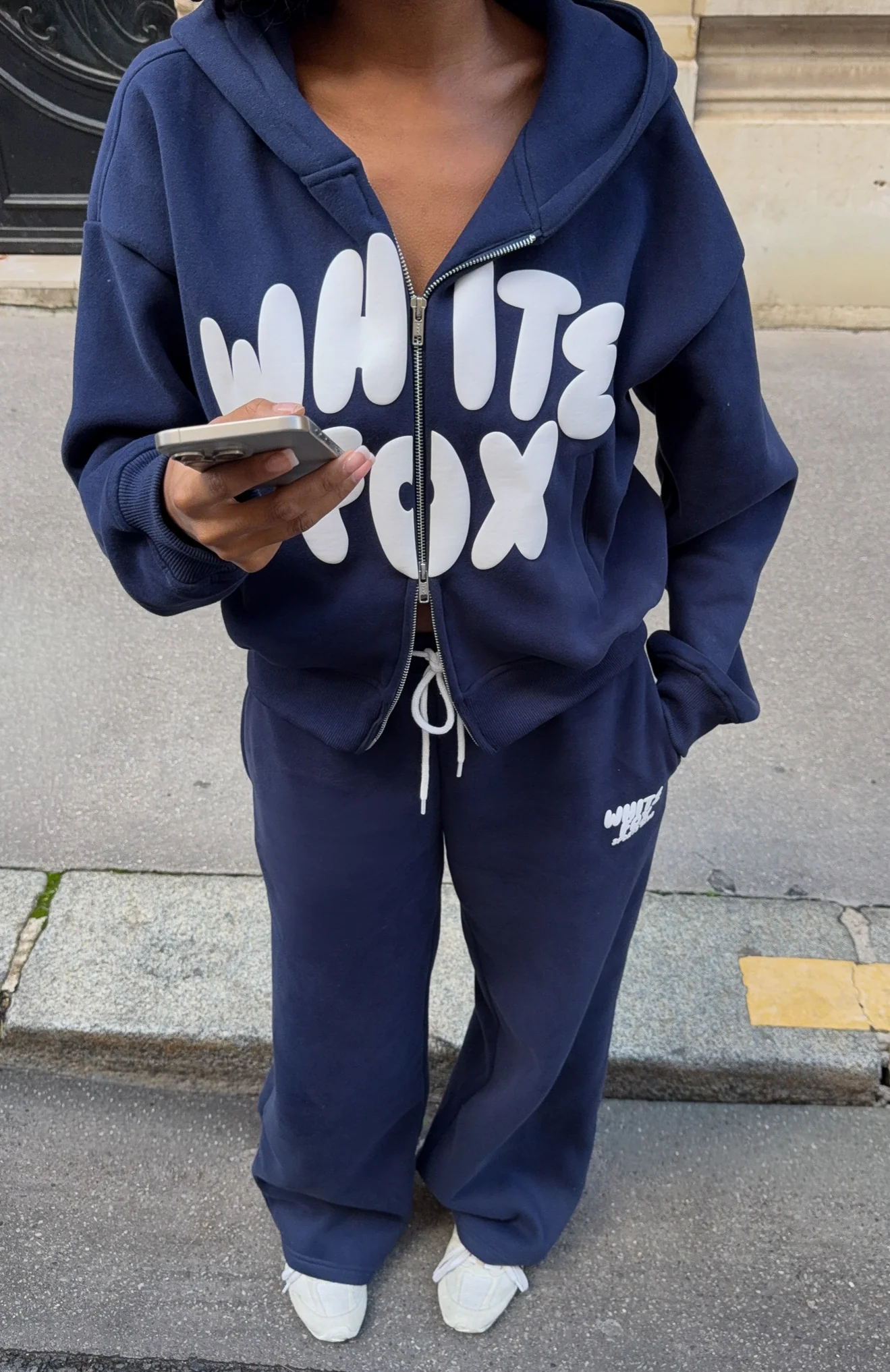 Club 14 Allie Boxy Zip Front Hoodie Navy - White Fox Boutique