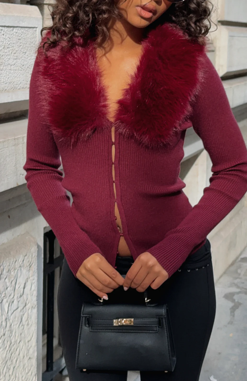 All Bundled Up Knit Cardigan Burgundy - White Fox Boutique