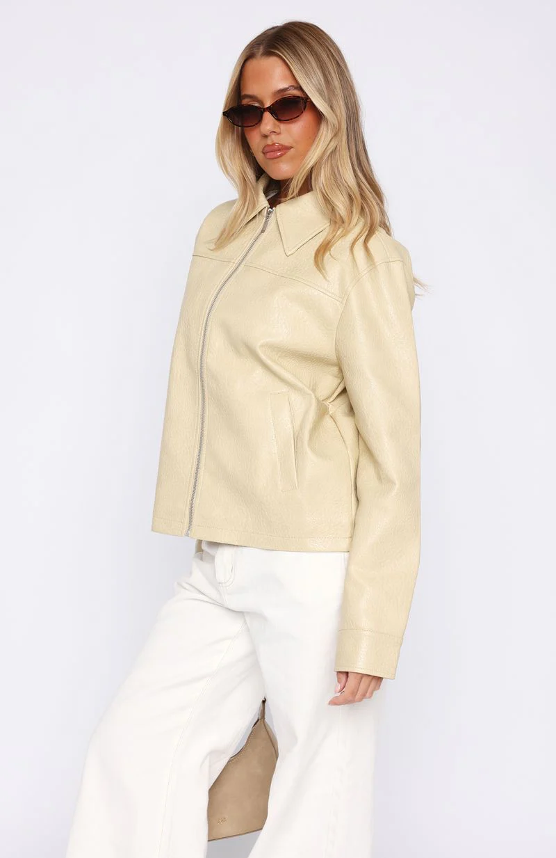 Cool City Life PU Jacket Blonde - White Fox Boutique