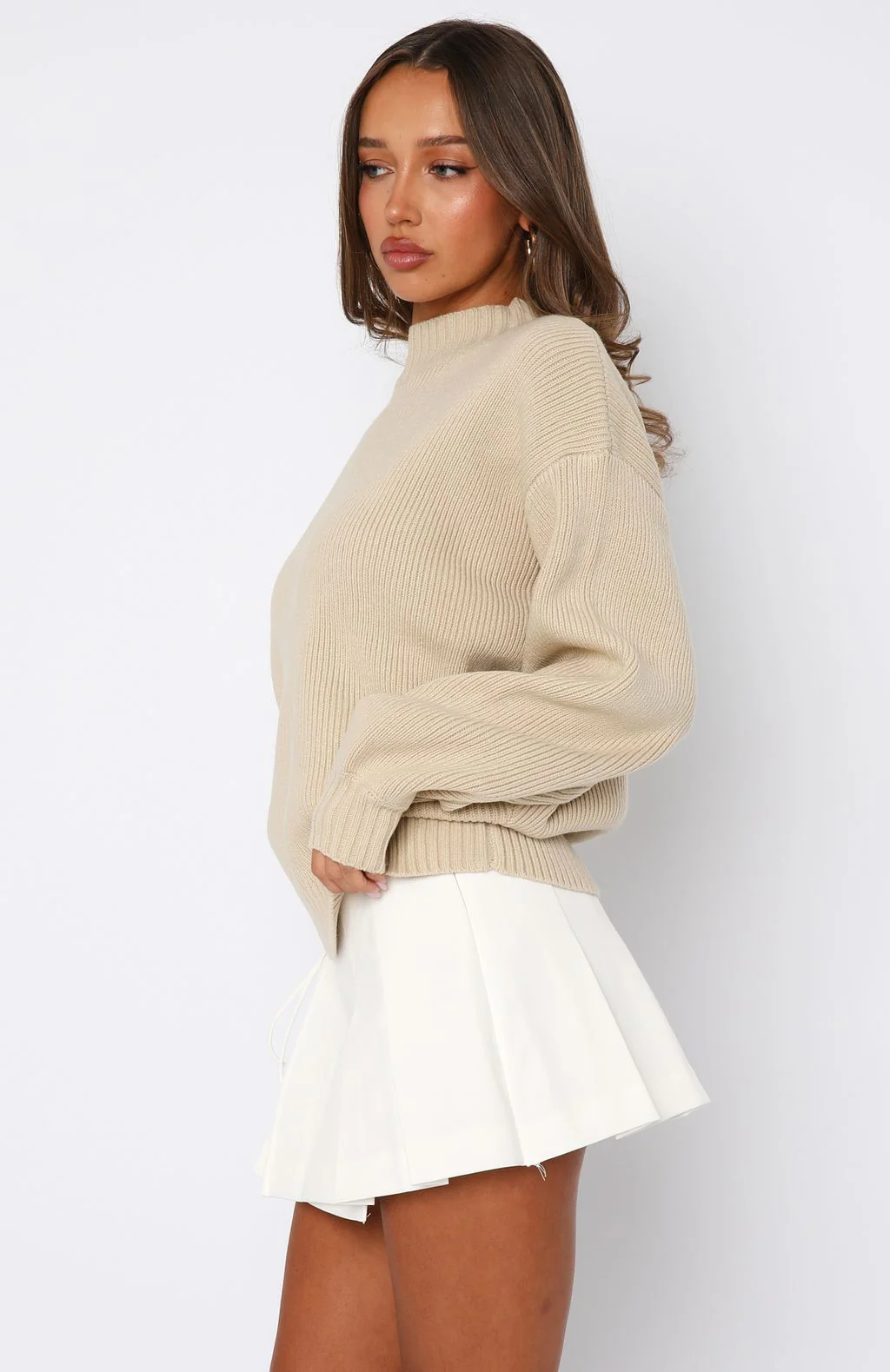 Keep It Classic Knit Sweater Beige - White Fox Boutique