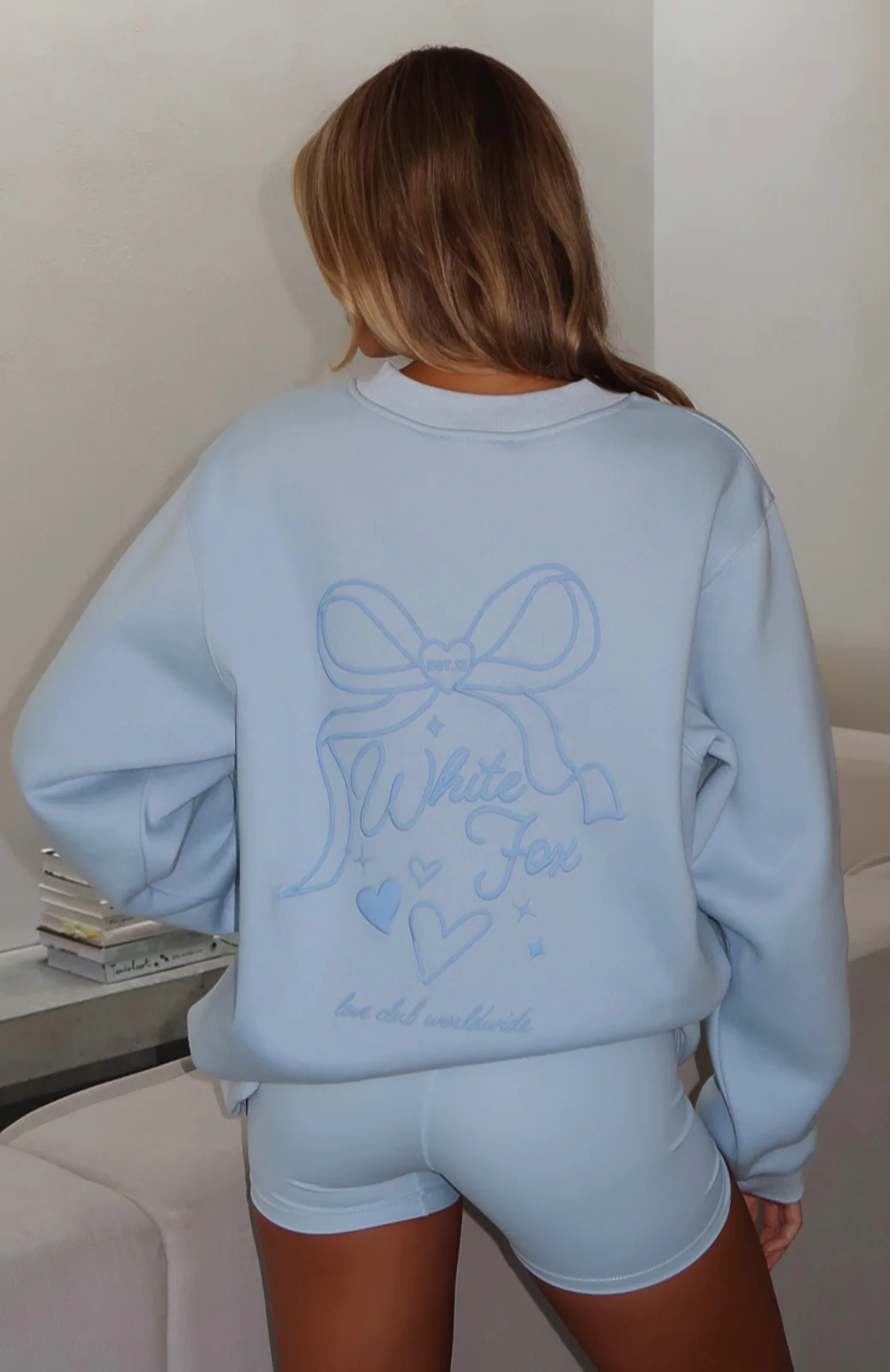 Love You Forever Oversized Sweater Baby Blue - White Fox Boutique
