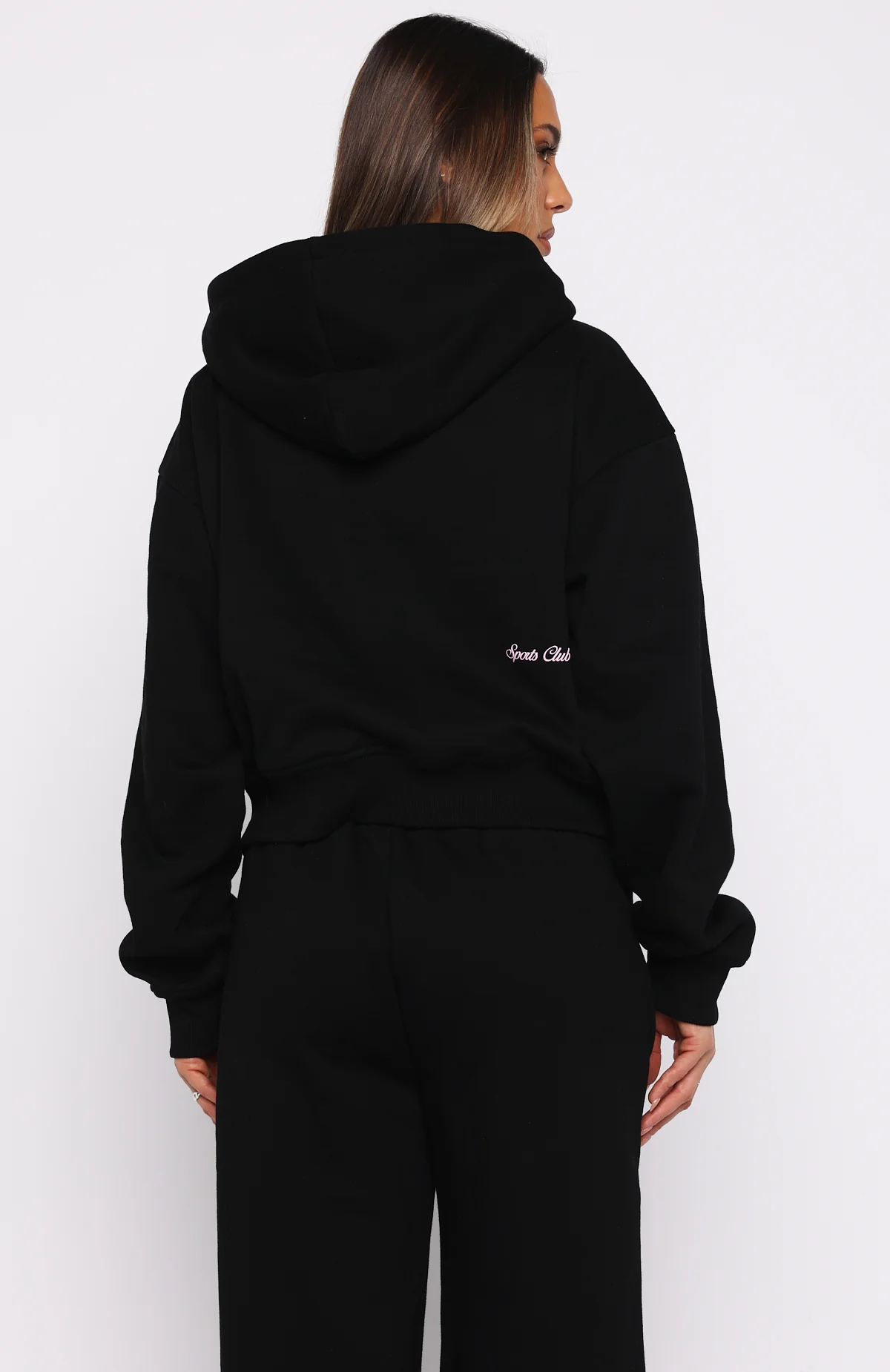 Club 14 Allie Boxy Zip Front Hoodie Black - White Fox Boutique