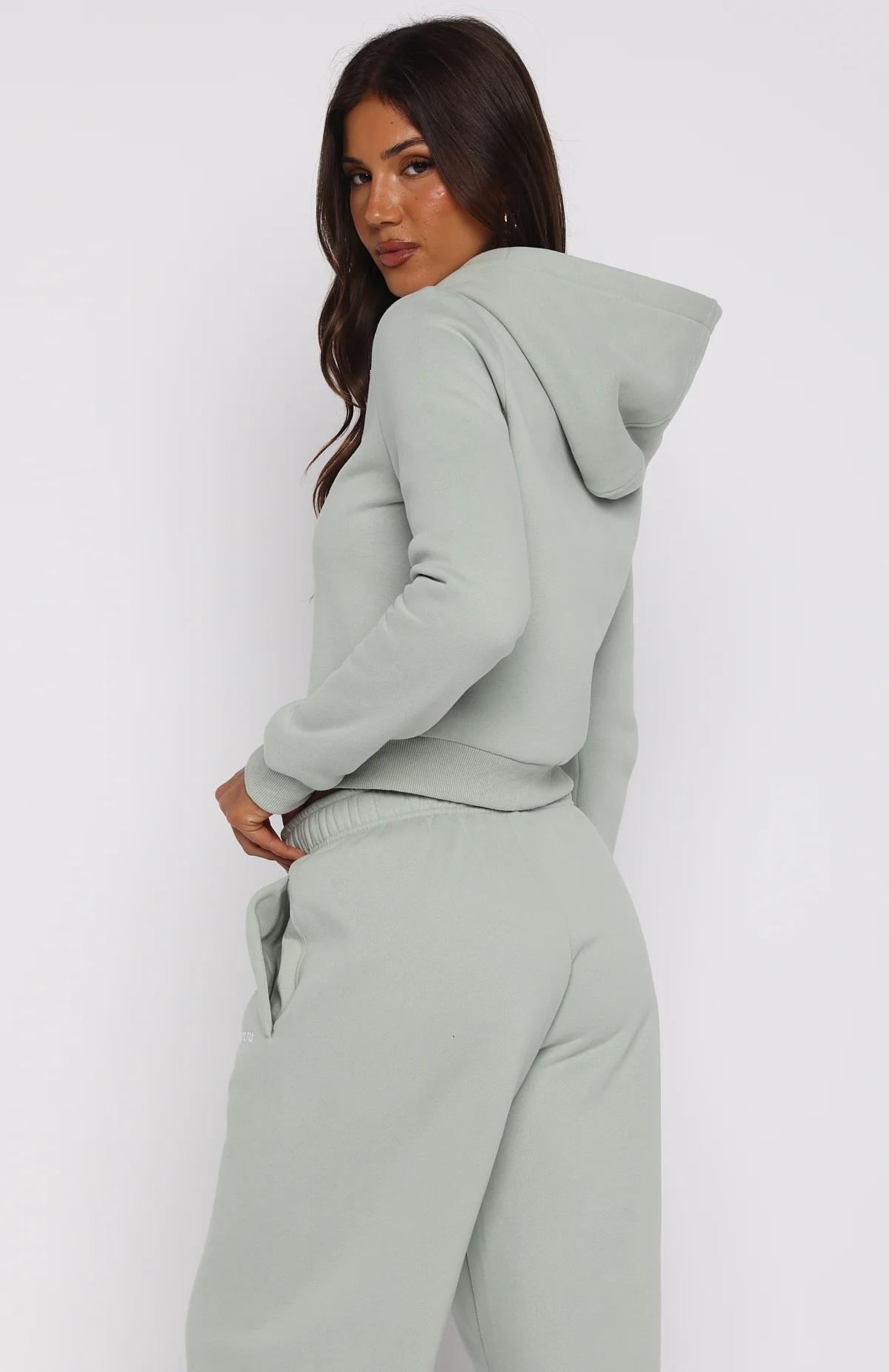 Comfy And Cute Slim Zip Front Hoodie Seafoam - White Fox Boutique