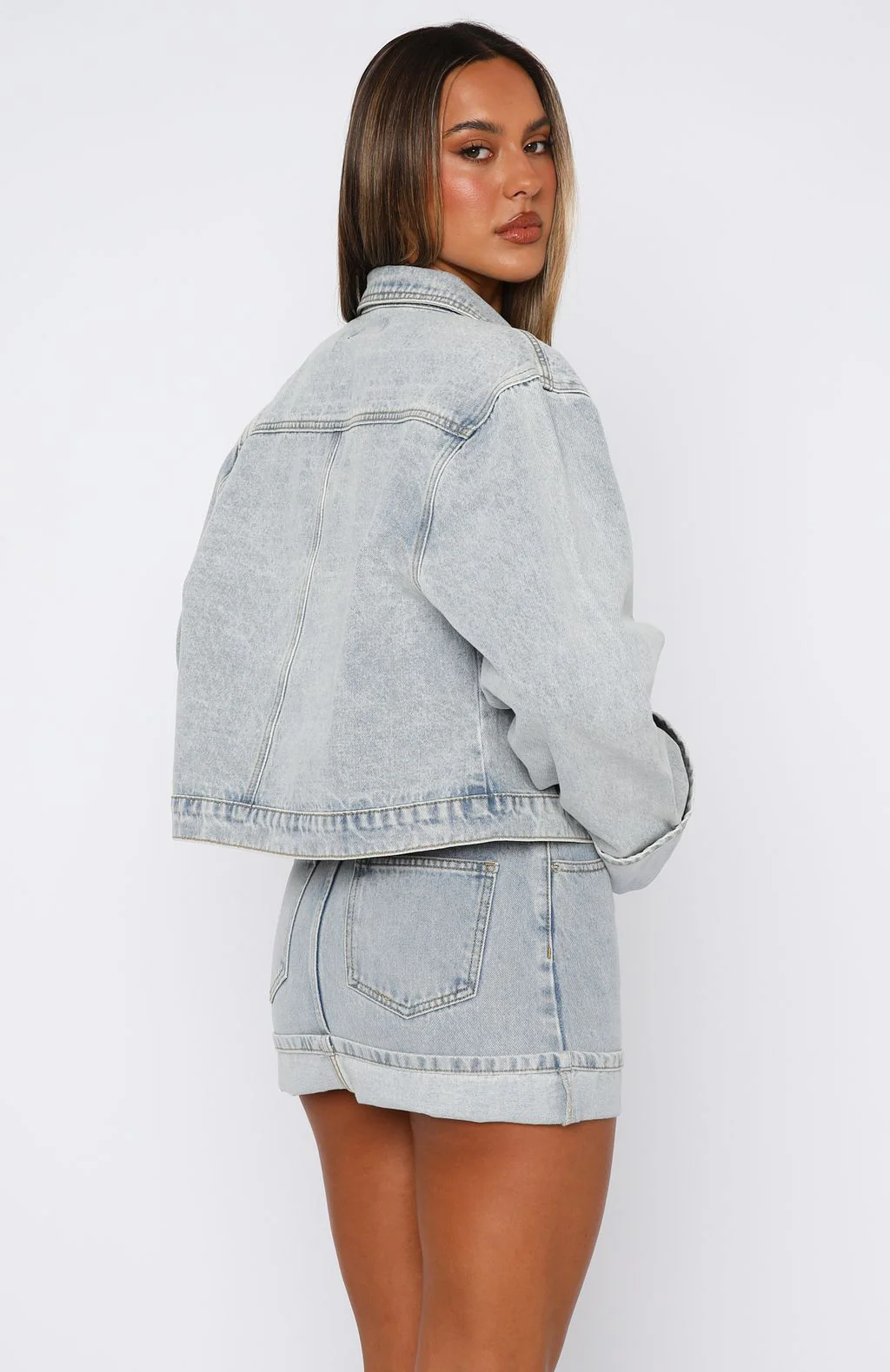 Charlotte Denim Jacket Light Blue - White Fox Boutique