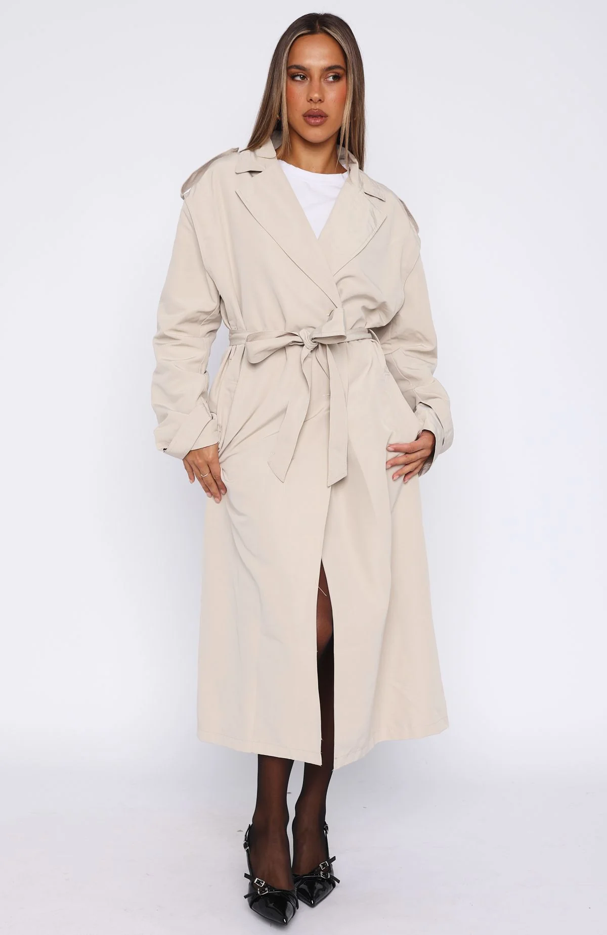 Working Overtime Trench Beige - White Fox Boutique