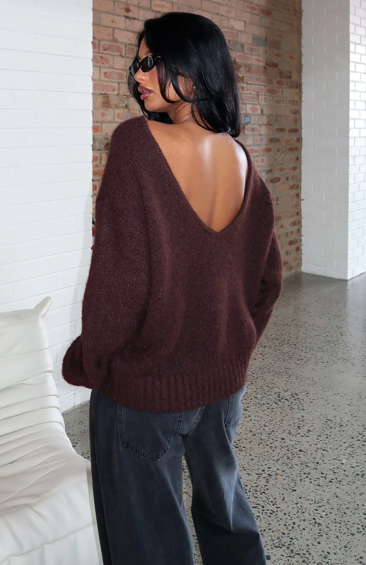 Softer Love Knit Sweater Chocolate - White Fox Boutique