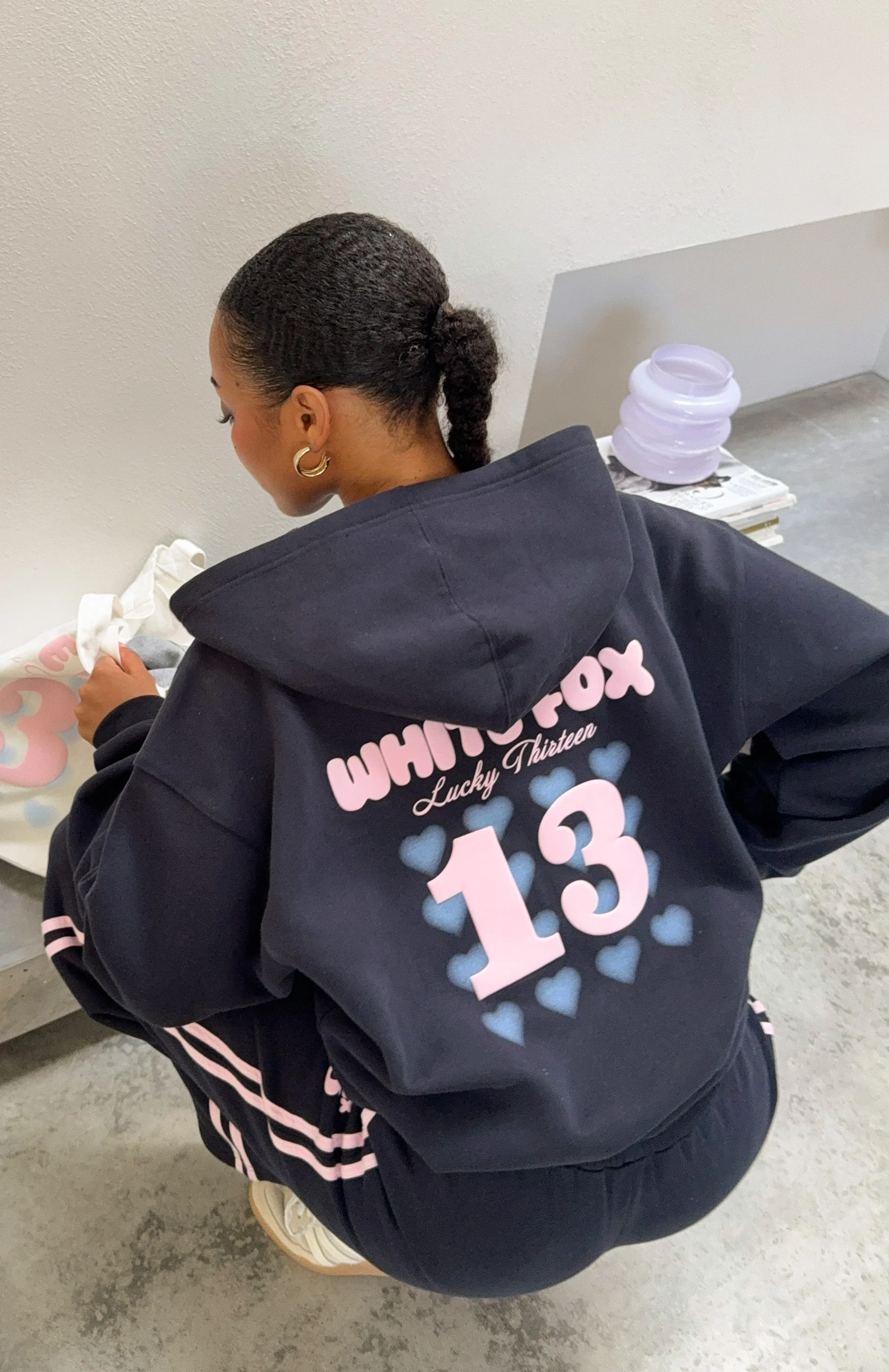 Lucky Thirteen Charise Zip Front Hoodie Navy - White Fox Boutique