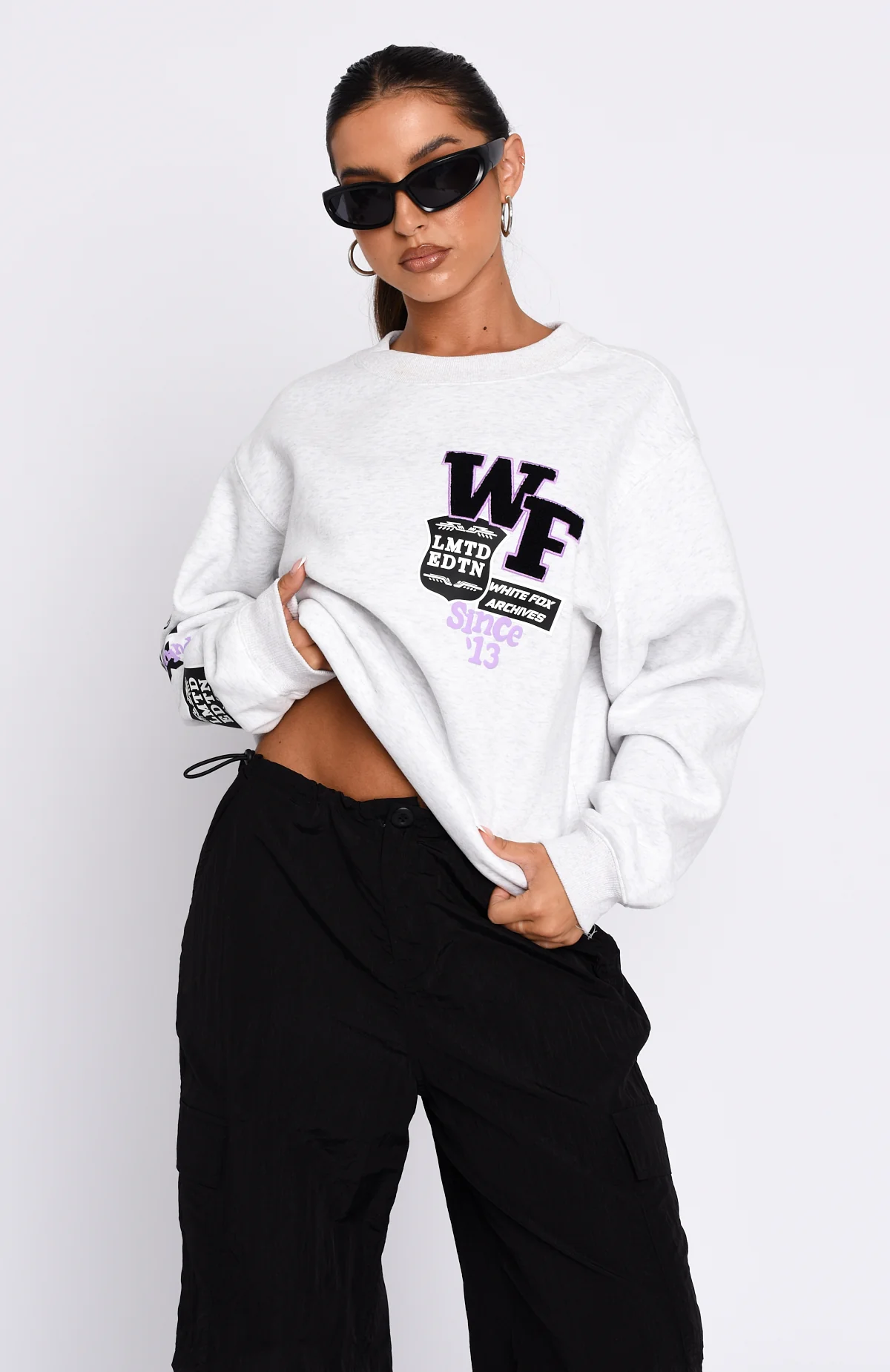 Part Of History Oversized Sweater Grey Marle - White Fox Boutique