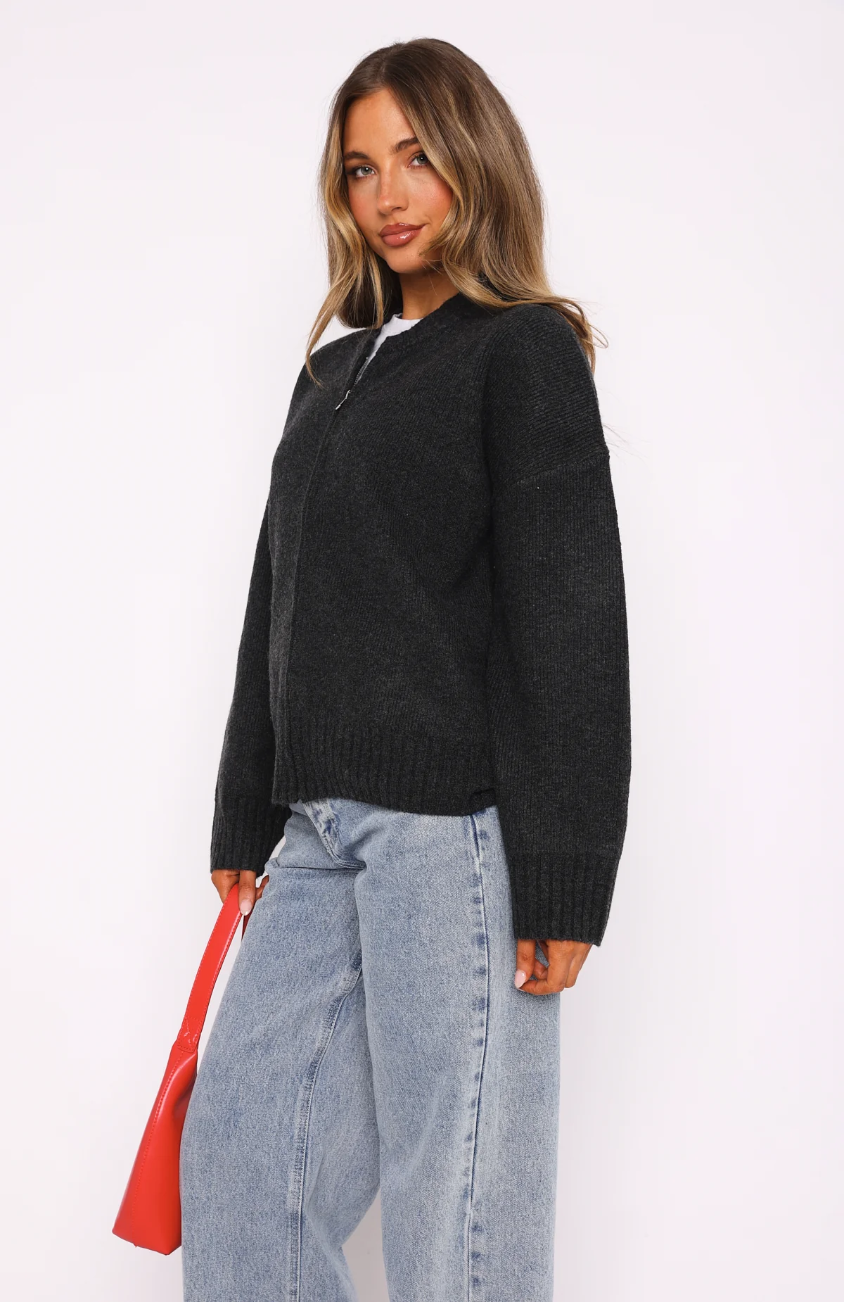 Unbreakable Bond Knit Jacket Charcoal - White Fox Boutique