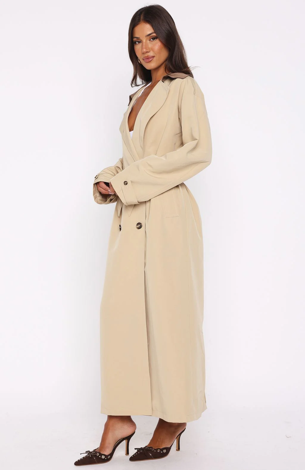 Levels To My Love Trench Sand - White Fox Boutique