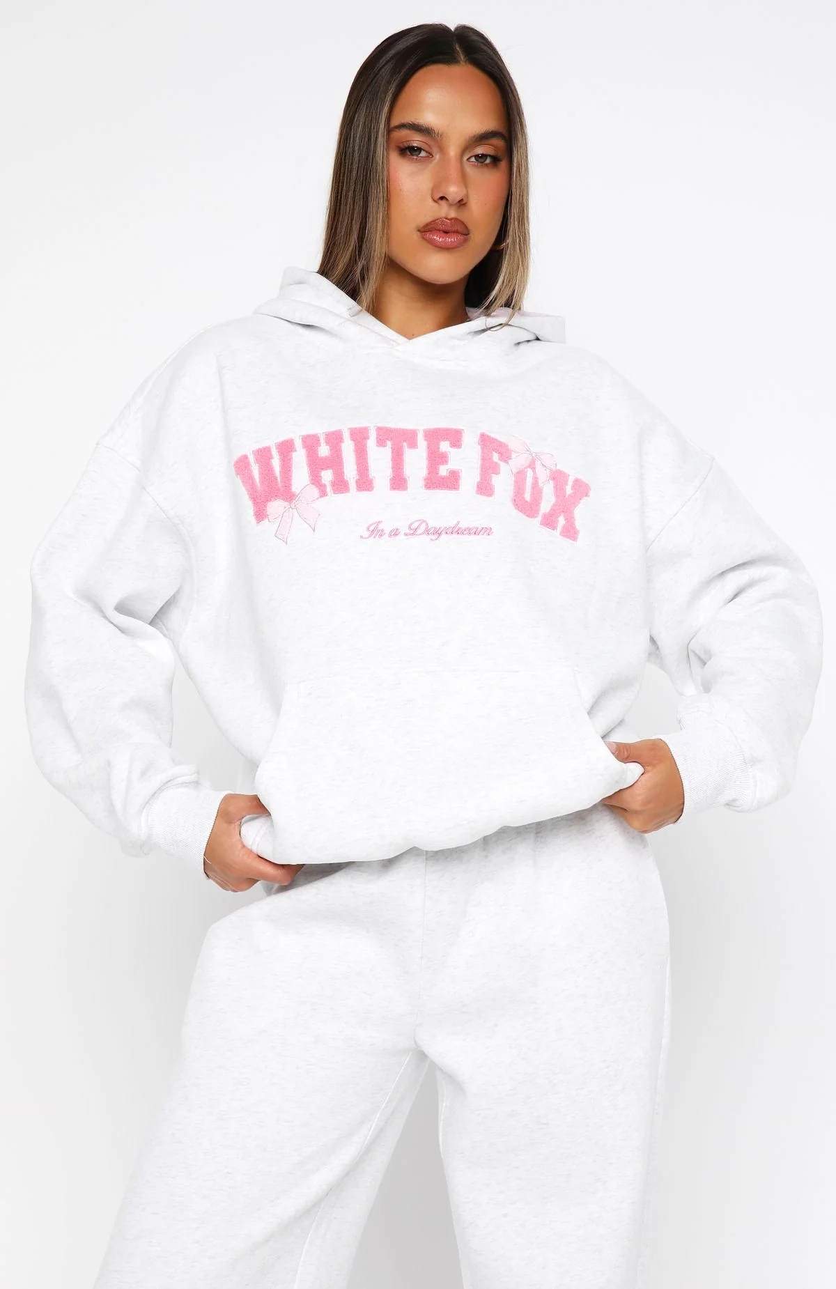 Daydreamers Madeline Oversized Hoodie Grey Marle - White Fox Boutique