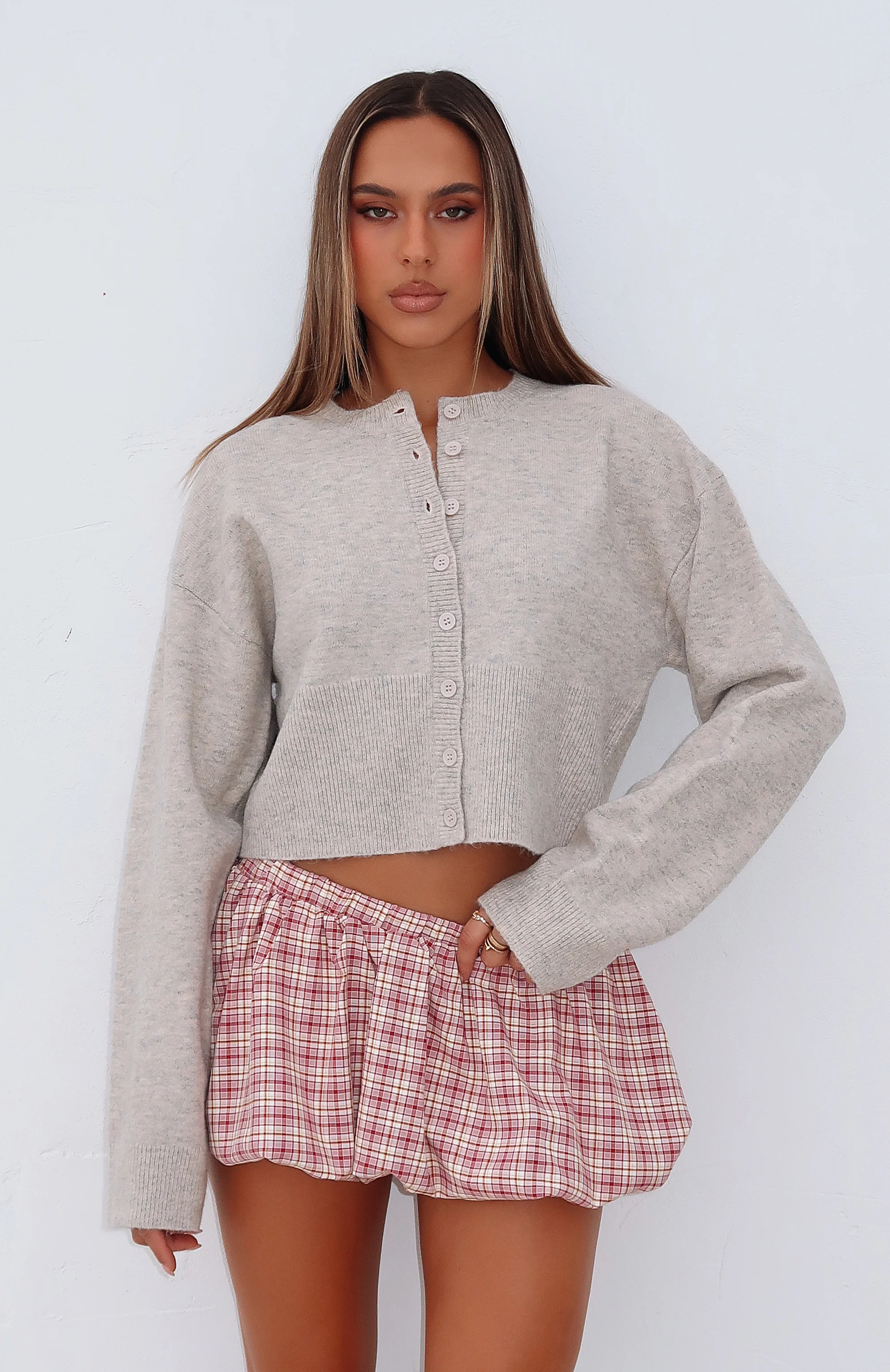 Make Me Happy Knit Cardigan Beige - White Fox Boutique