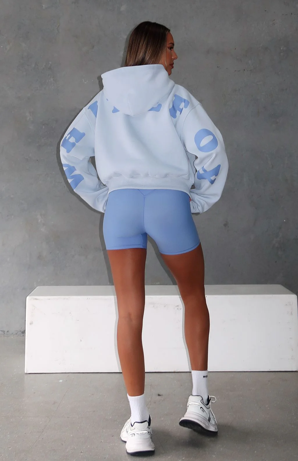 Serving Up Cropped Hoodie Baby Blue - White Fox Boutique