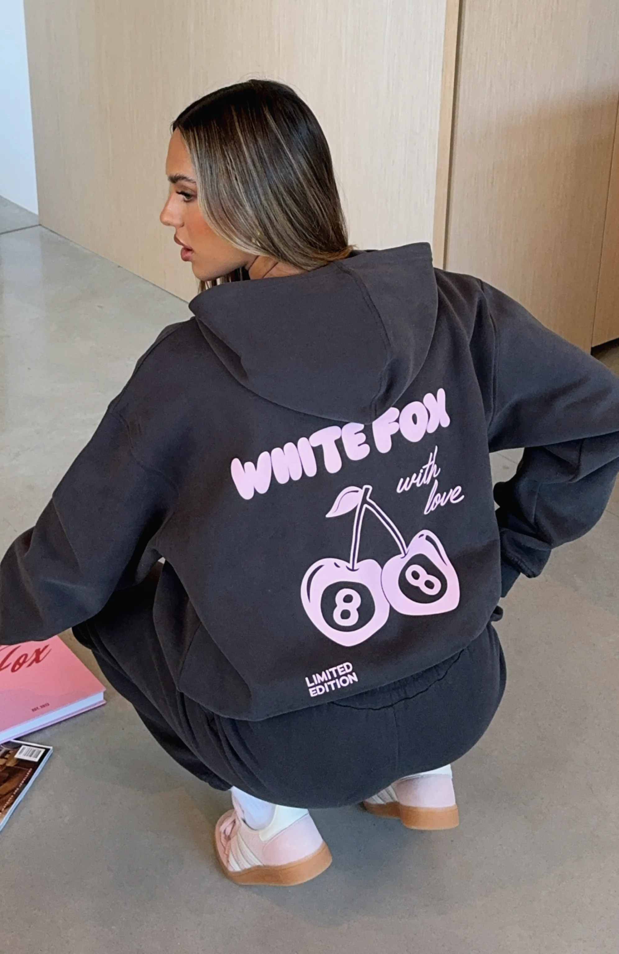 With Love In The Moment Oversized Hoodie Charcoal - White Fox Boutique