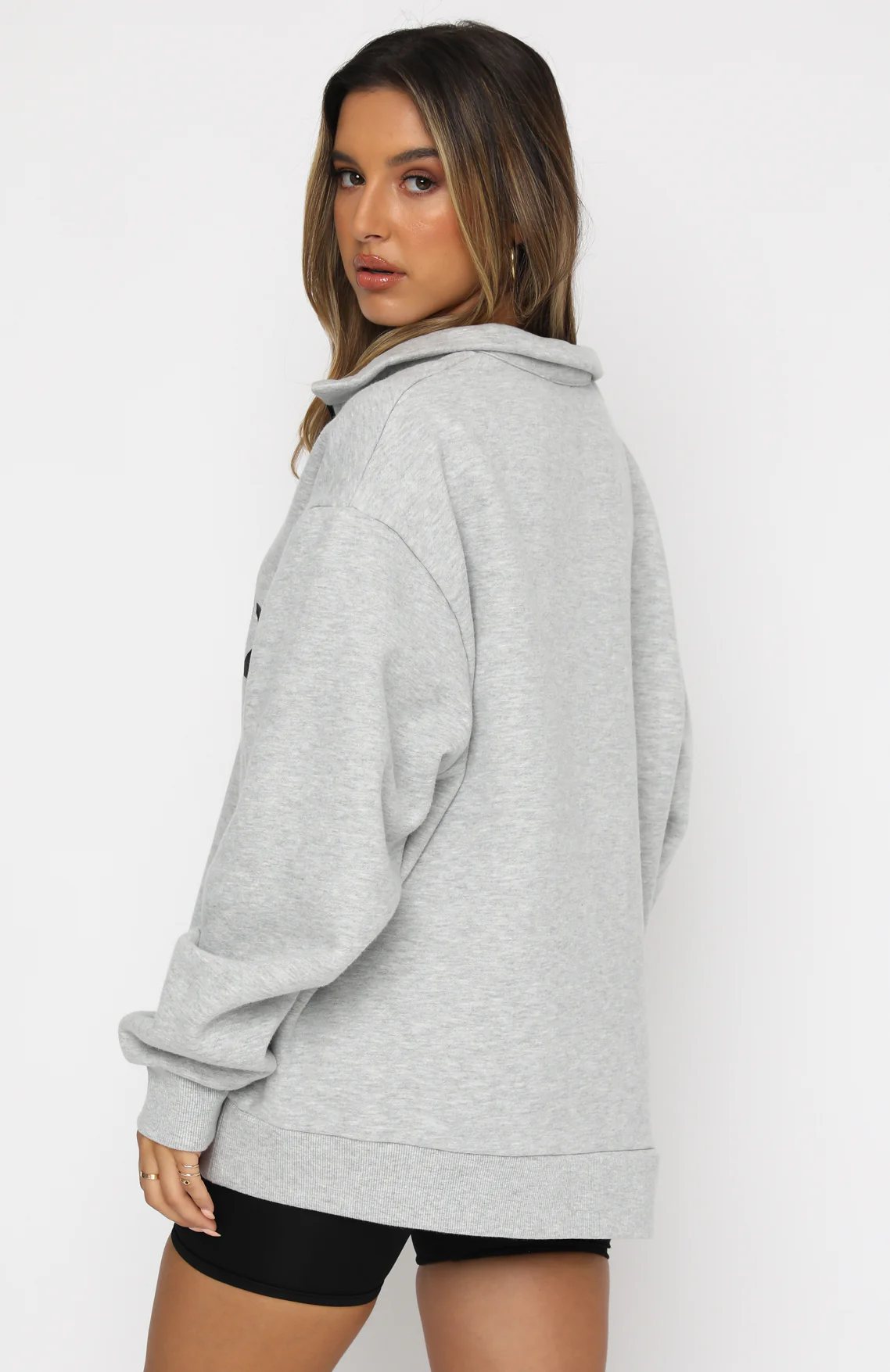 High Standard Zip Front Sweater Grey Marle - White Fox Boutique