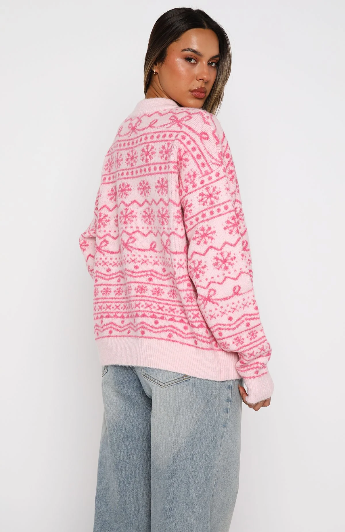 Arctic Fire Knit Sweater Baby Pink - White Fox Boutique