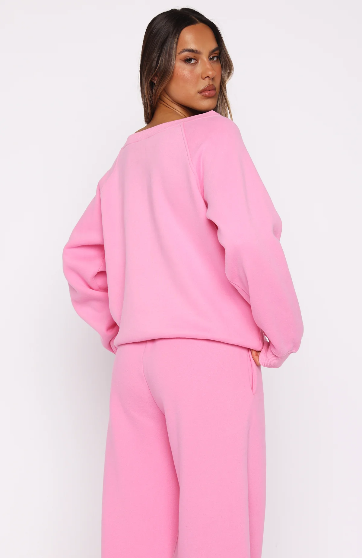 Vol. 1 Off Shoulder Sweater Bubblegum - White Fox Boutique