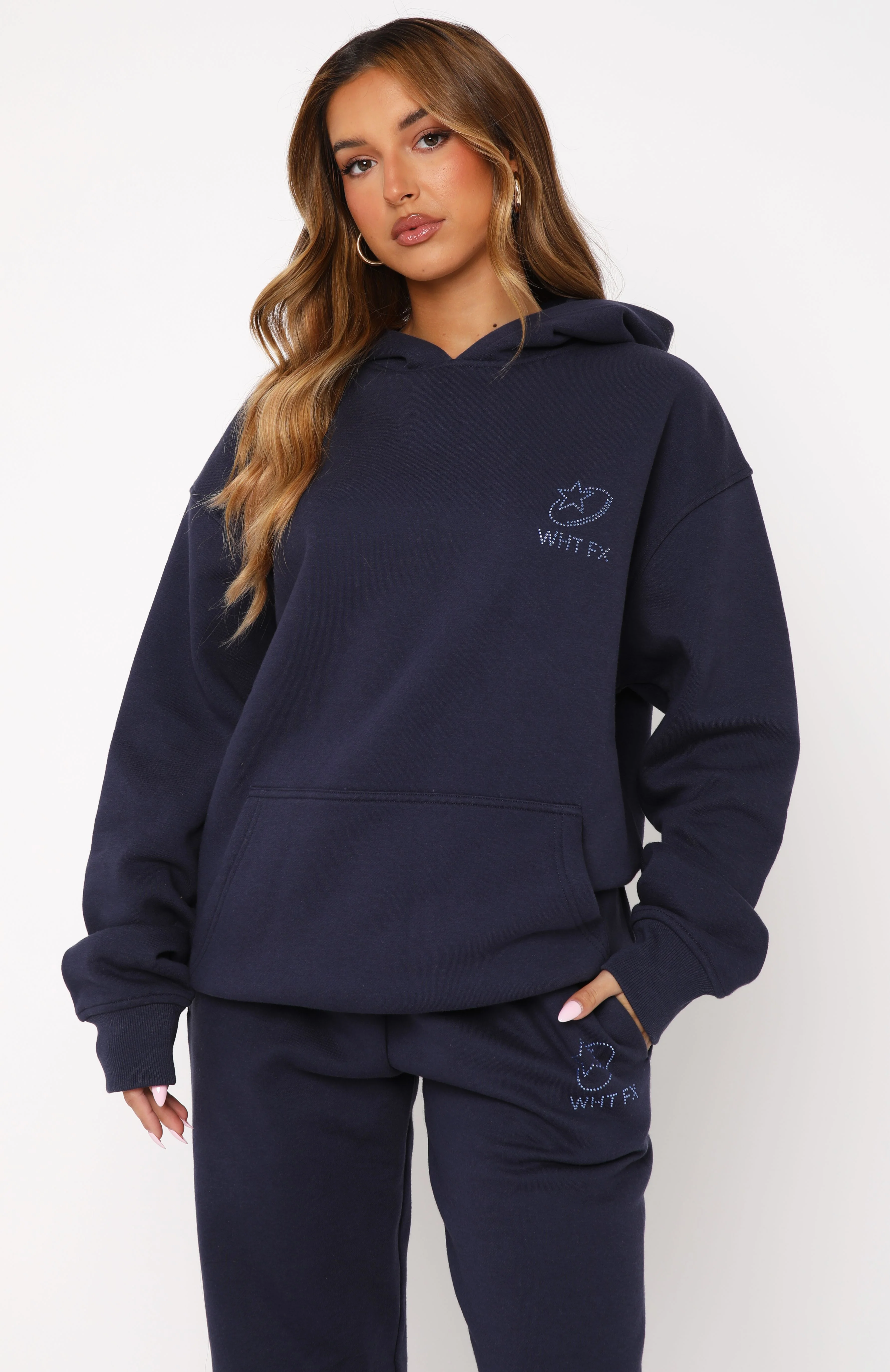 Always Shining Oversized Hoodie Navy - White Fox Boutique