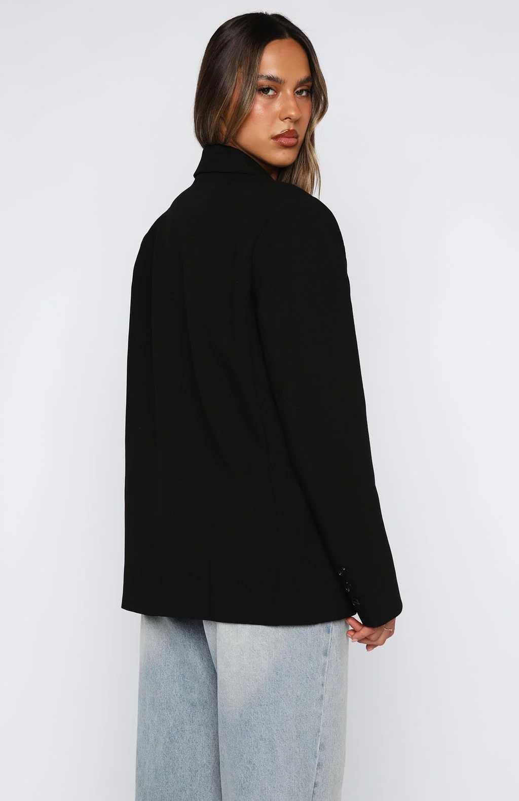 What's His Is Mine Blazer Black - White Fox Boutique