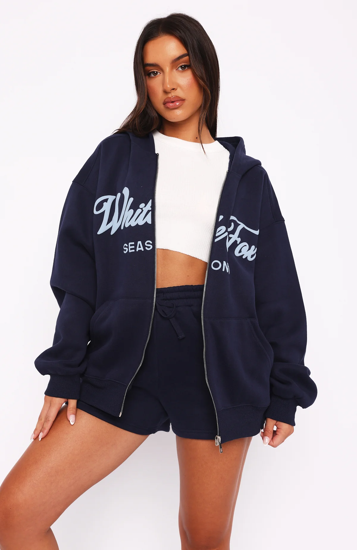 Season 7 Zip Front Hoodie Deep Sea - White Fox Boutique