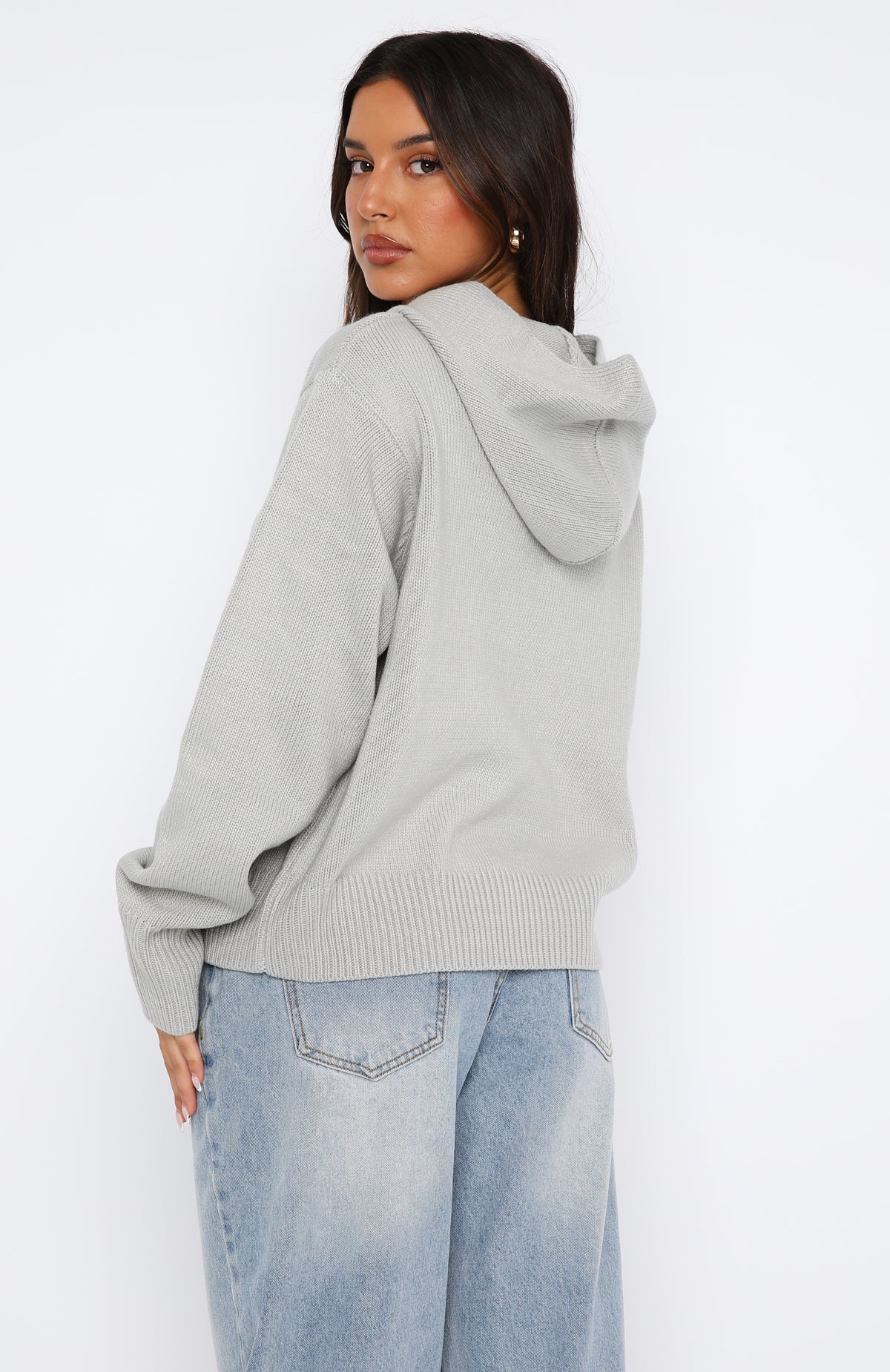 It's Cool Knit Hoodie Light Grey - White Fox Boutique