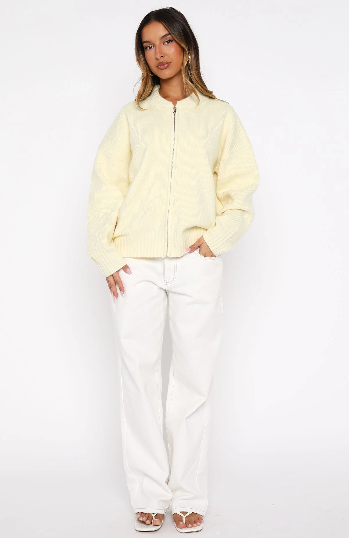 Unbreakable Bond Knit Jacket Lemon - White Fox Boutique