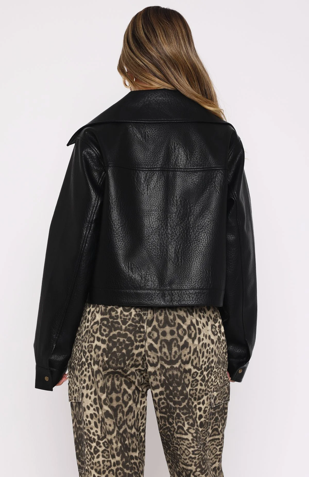 Nobody Told Me PU Jacket Black - White Fox Boutique