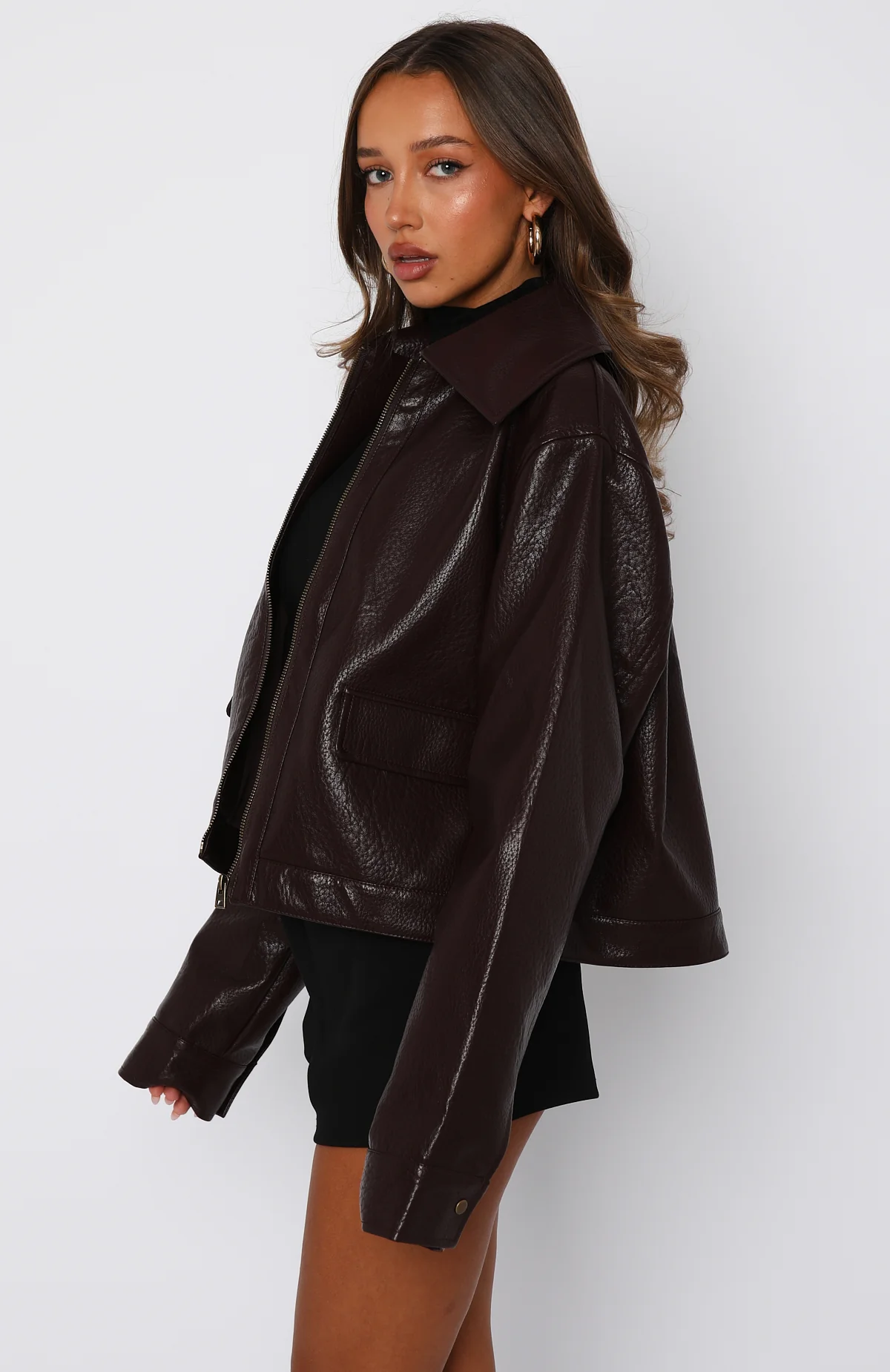 Nobody Told Me PU Jacket Plum - White Fox Boutique