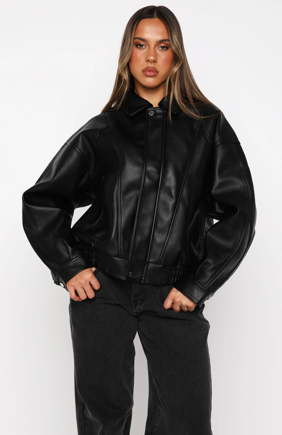 Retrograde PU Jacket Black - White Fox Boutique