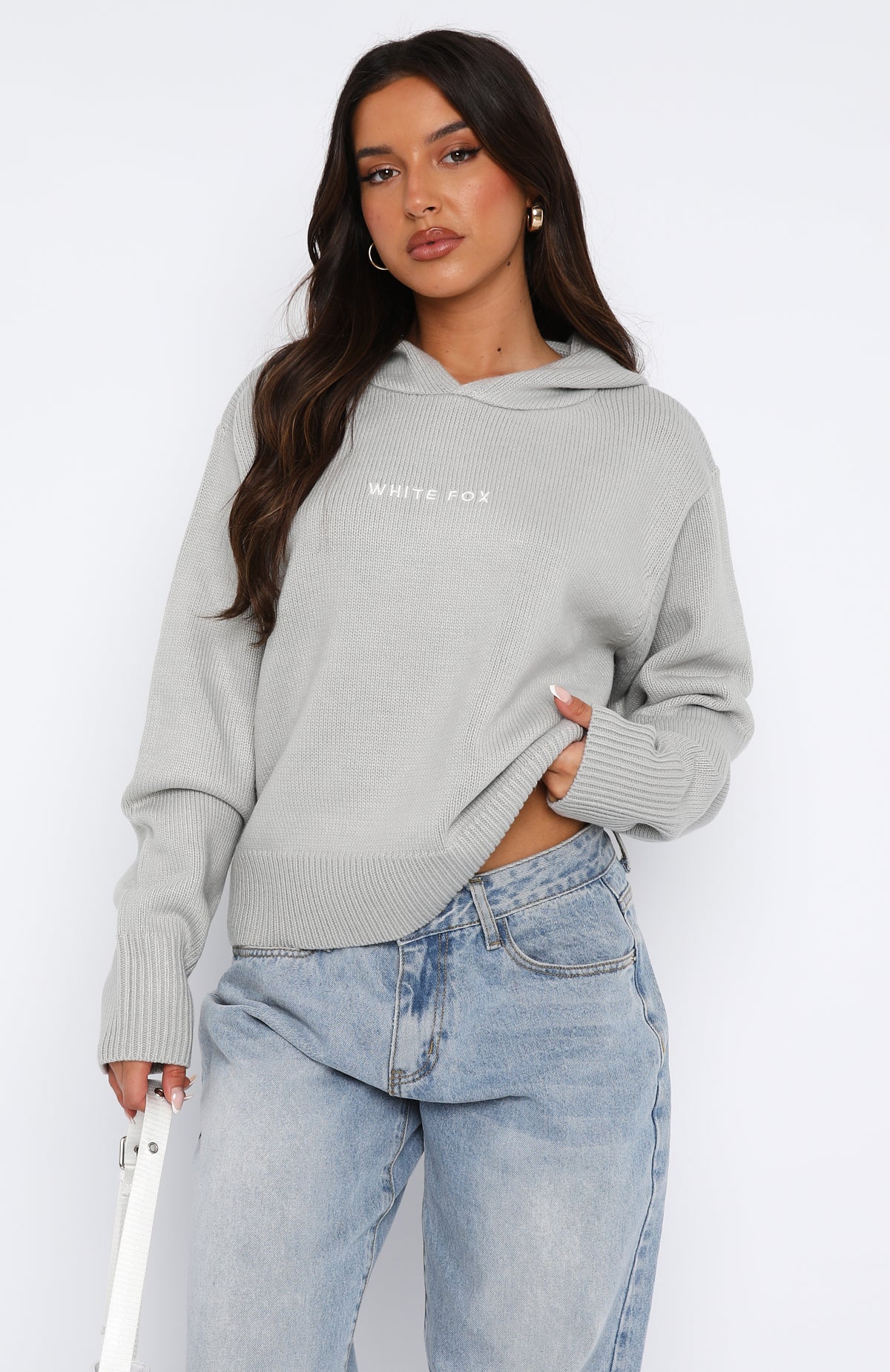 It's Cool Knit Hoodie Light Grey - White Fox Boutique
