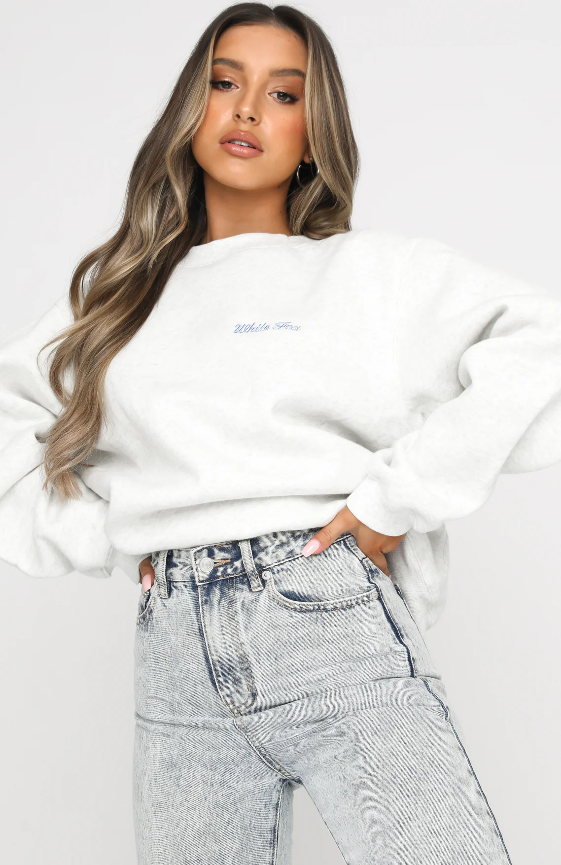 Steal Your Heart Oversized Sweater Grey Marle - White Fox Boutique