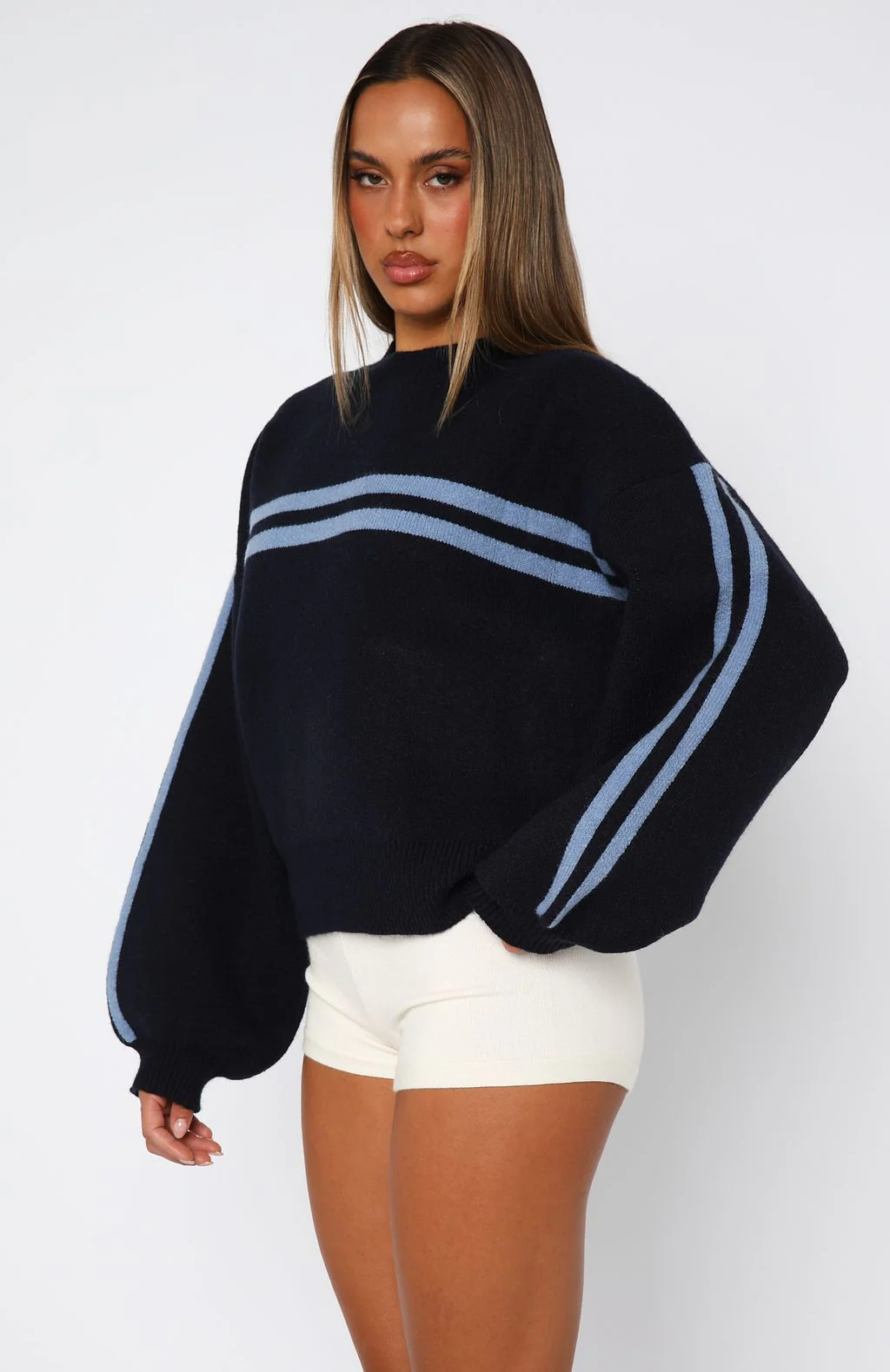 Bring Me Back Knit Sweater Navy - White Fox Boutique