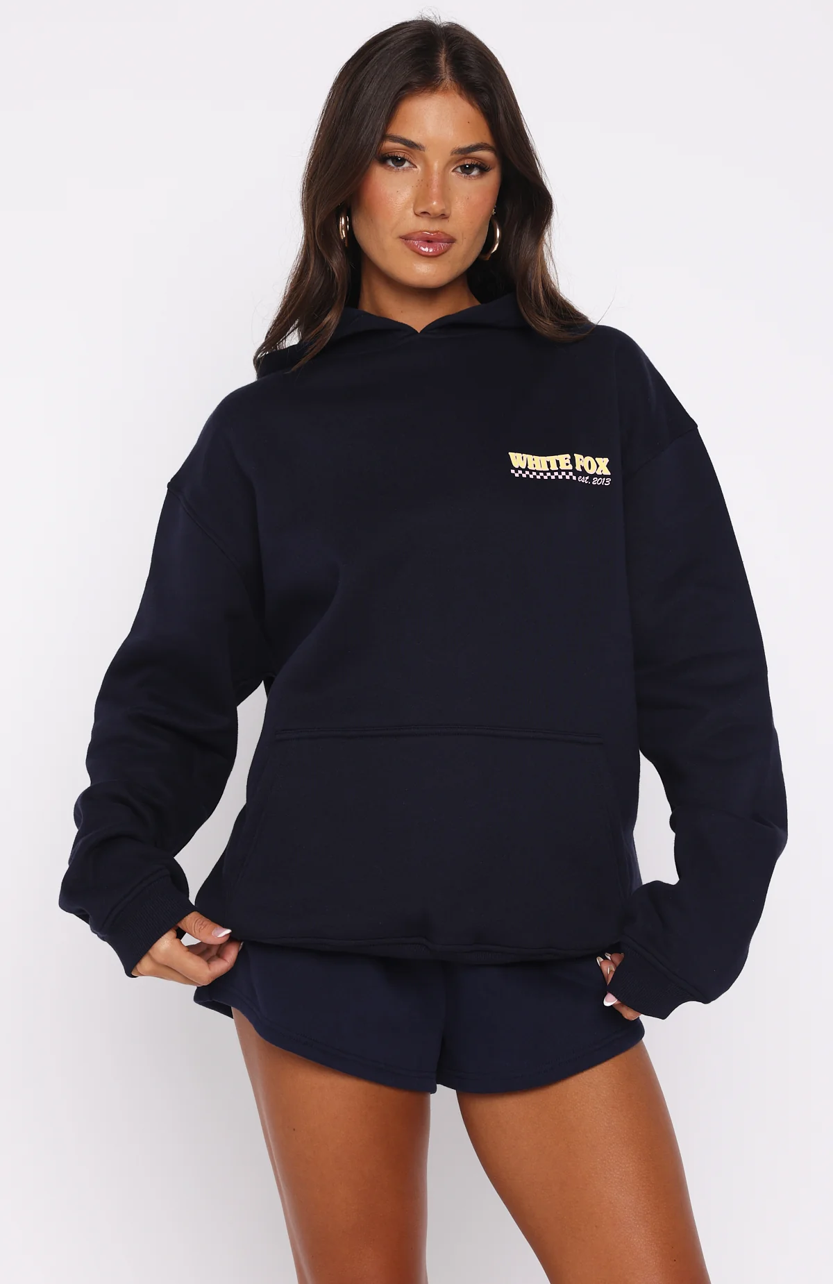 Sweeter Nights Oversized Hoodie Navy - White Fox Boutique