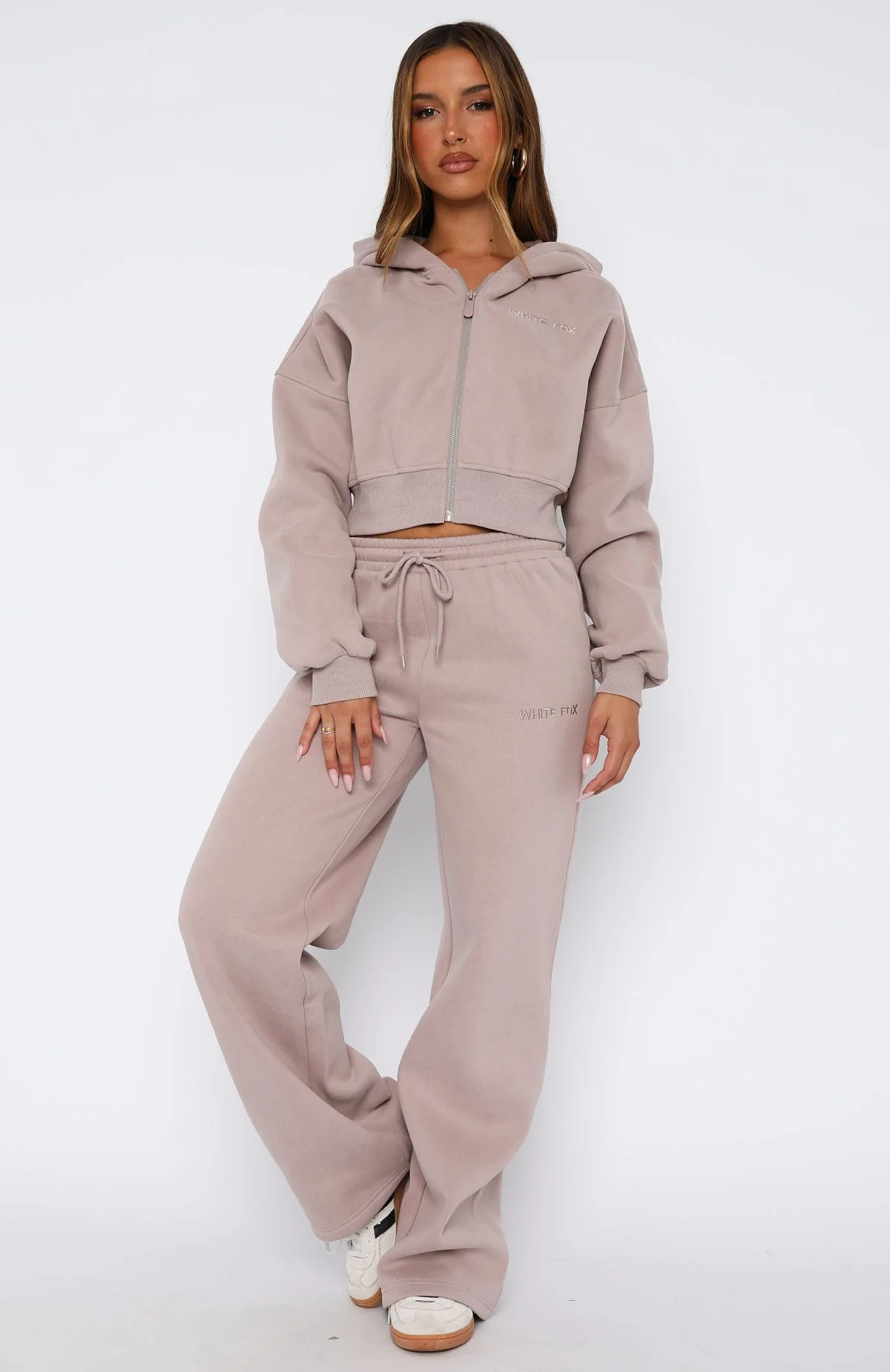 Stay Lifted Cropped Hoodie Cinnamon - White Fox Boutique