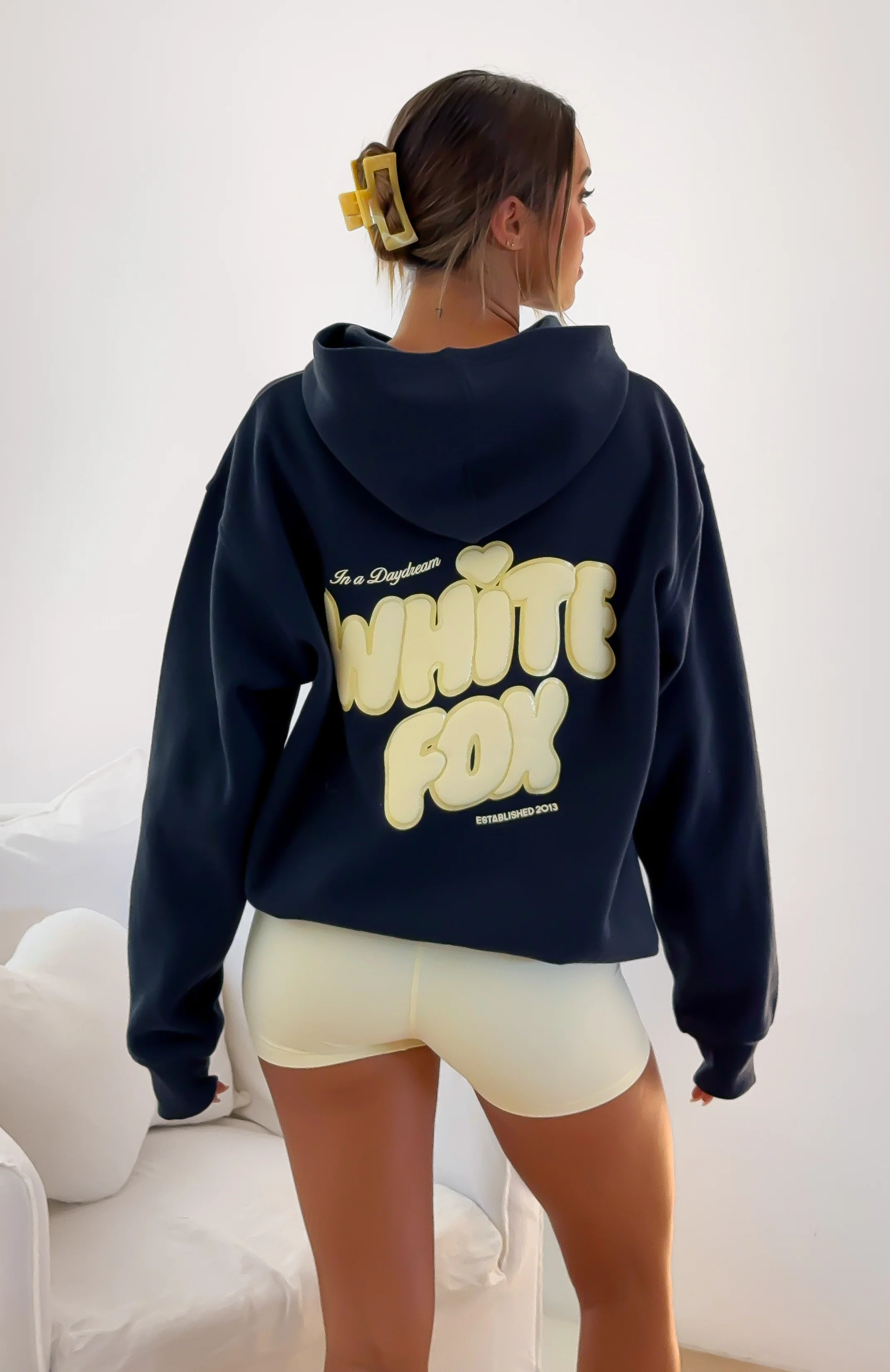 Daydreamers Angelina Oversized Hoodie Navy - White Fox Boutique