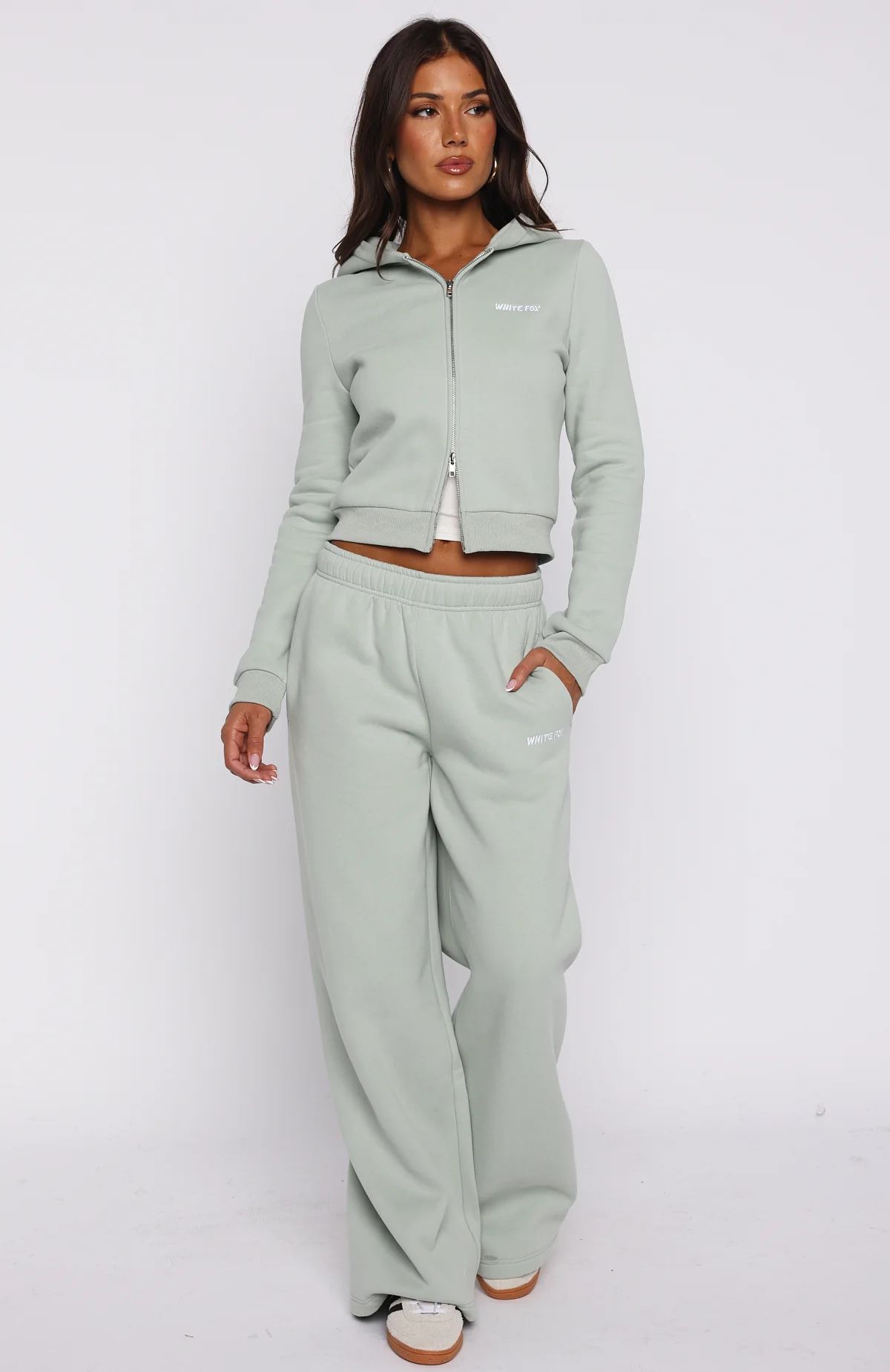 Comfy And Cute Slim Zip Front Hoodie Seafoam - White Fox Boutique