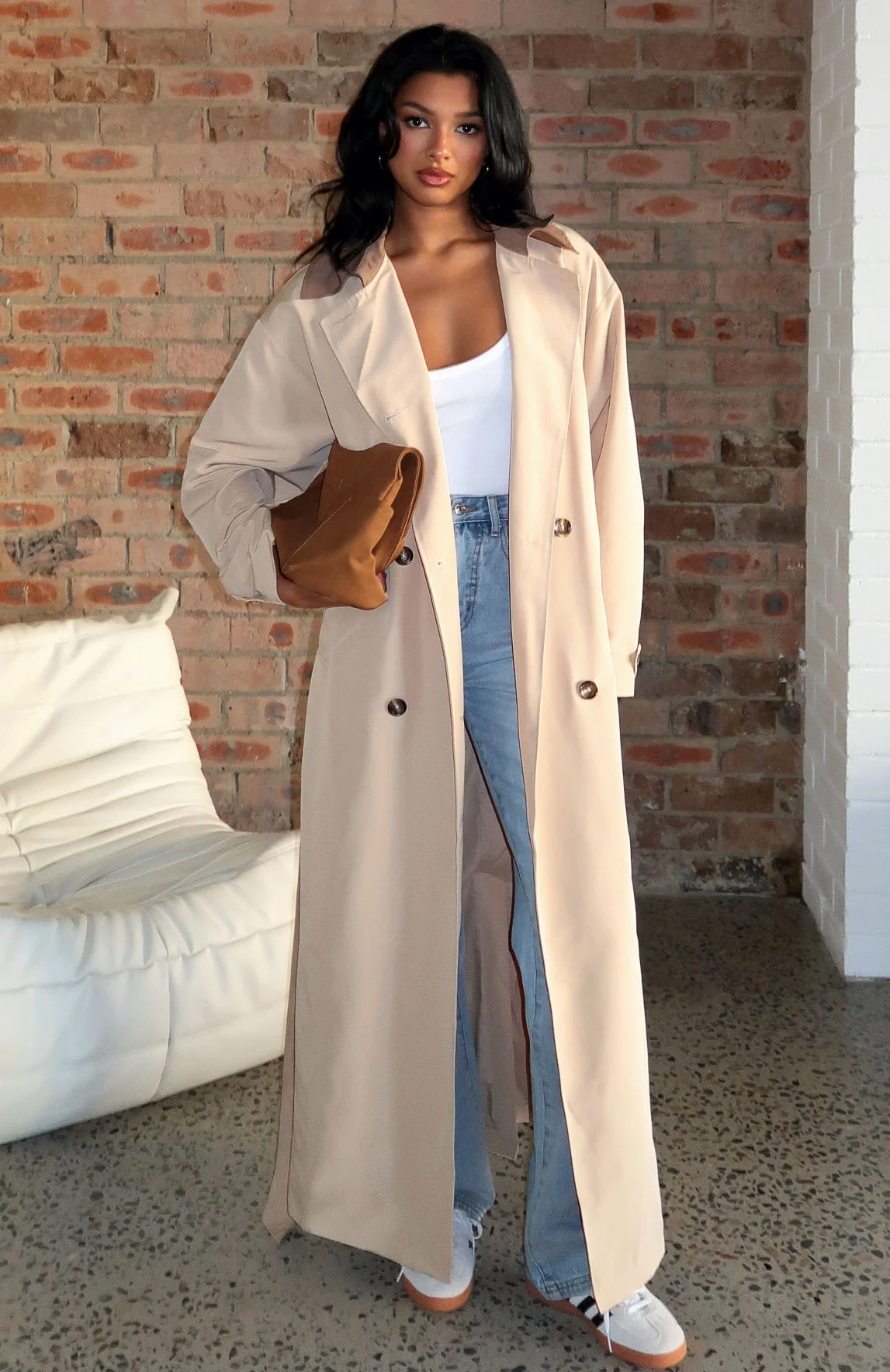 Levels To My Love Trench Sand - White Fox Boutique