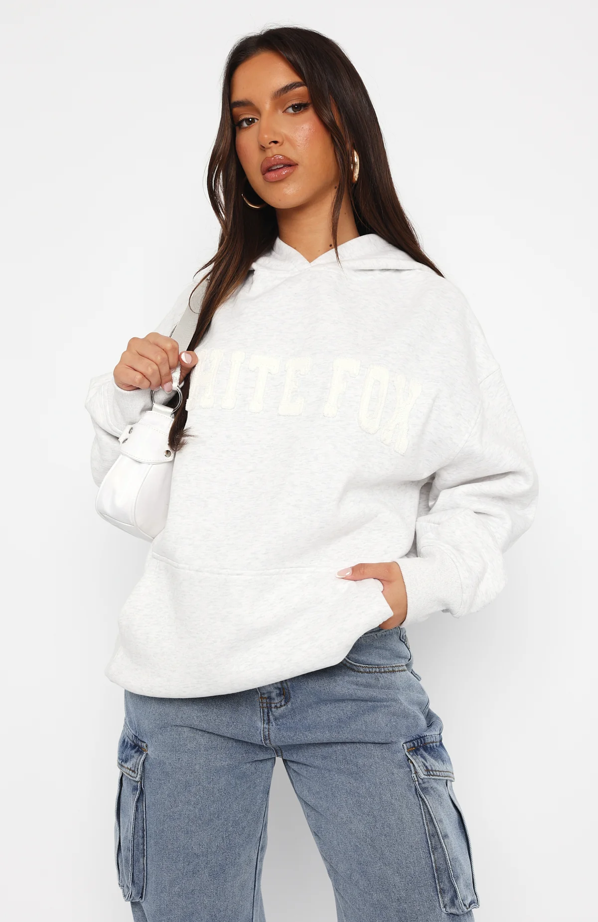 Shout It Out Oversized Hoodie Grey Marle - White Fox Boutique