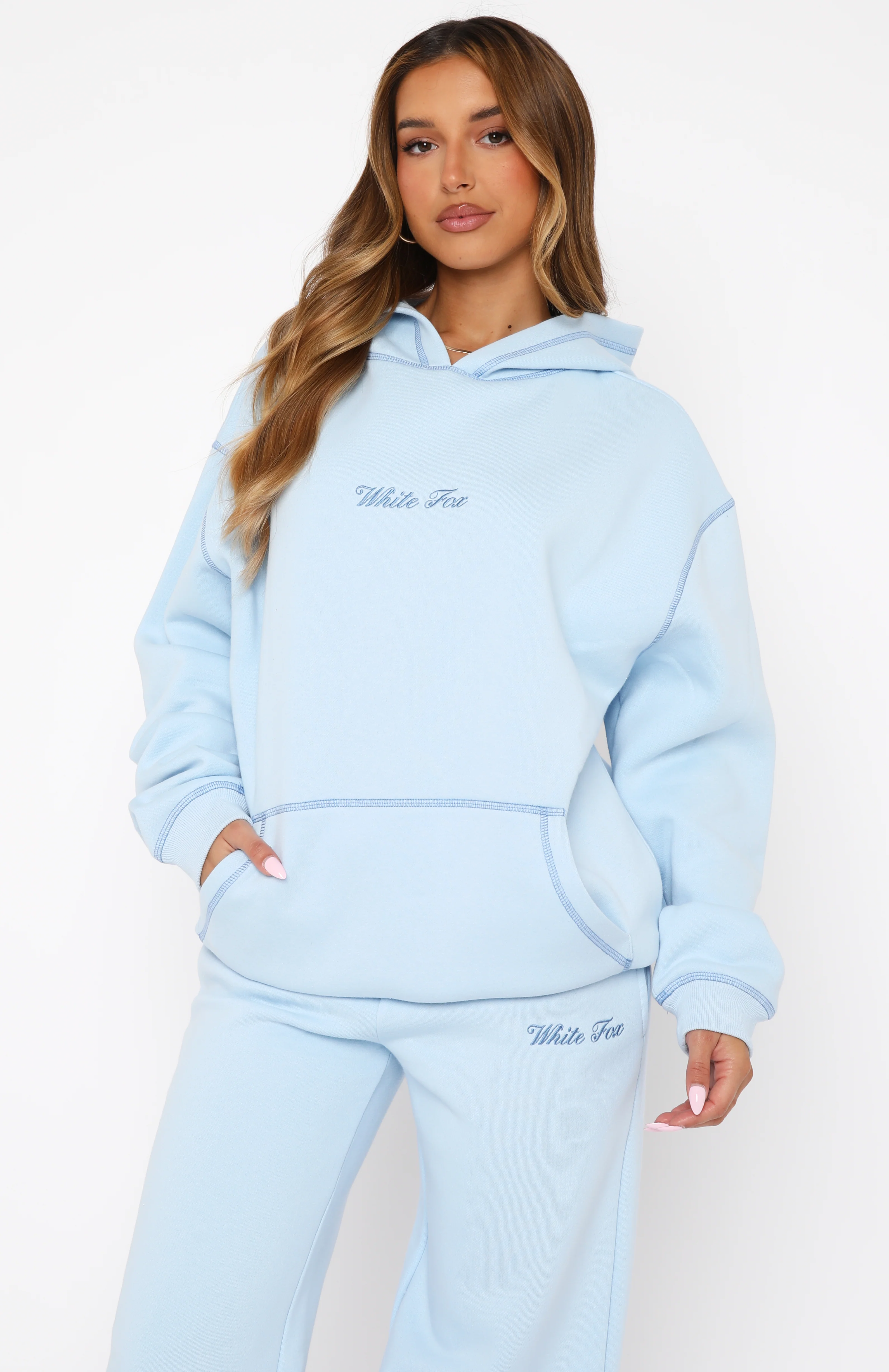 Instant Attraction Oversized Hoodie Baby Blue - White Fox Boutique