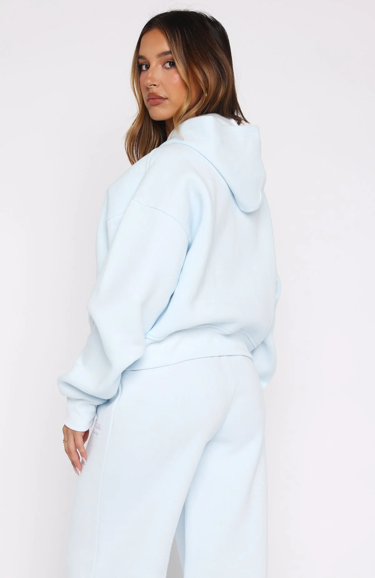 Lucky Thirteen Audrina Boxy Zip Front Hoodie Blue - White Fox Boutique