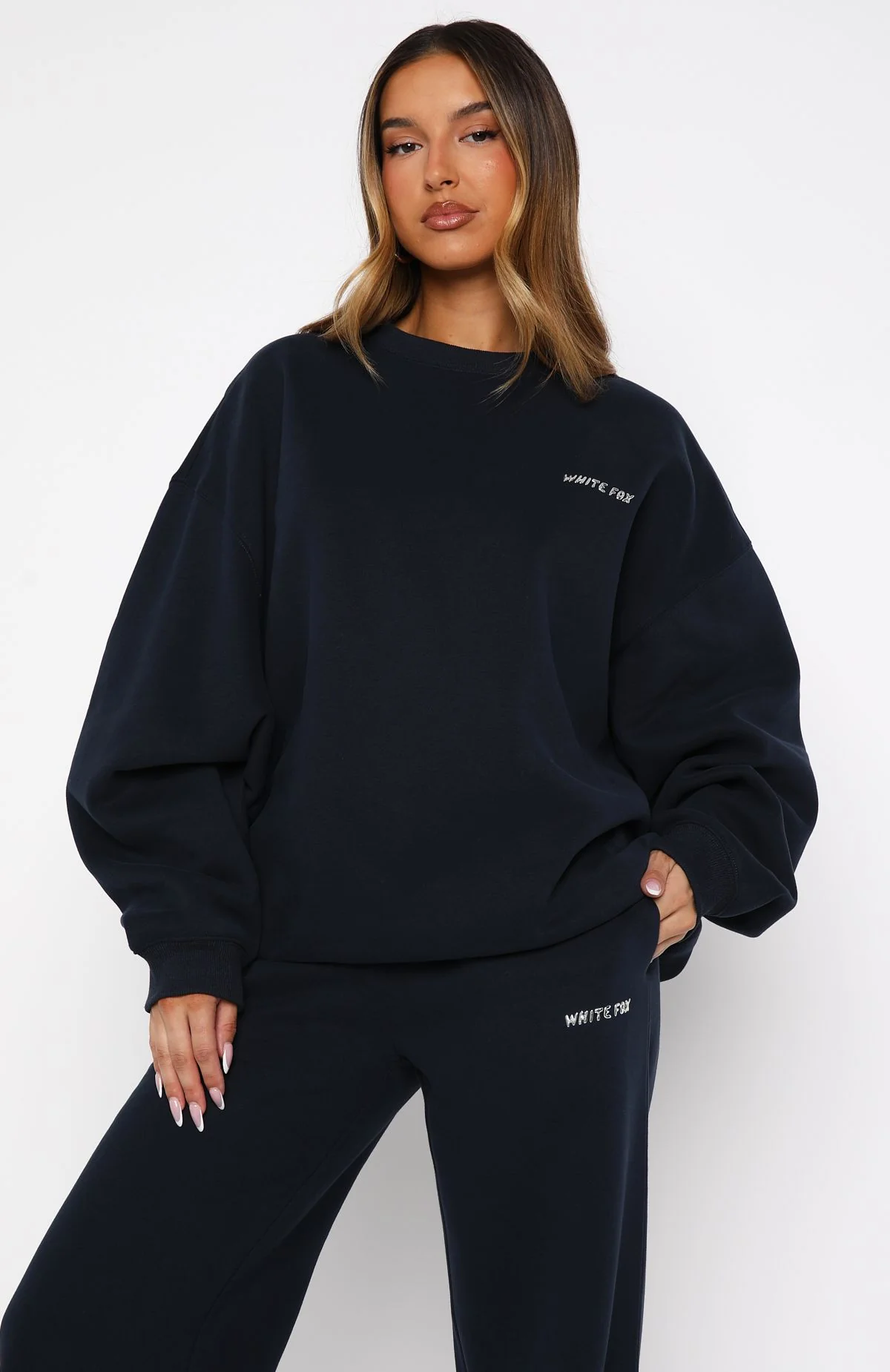 Test Drive Oversized Sweater Dark Navy - White Fox Boutique