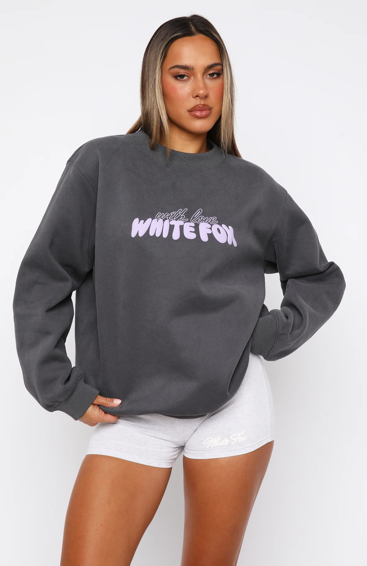 With Love Forever Oversized Sweater Volcanic - White Fox Boutique