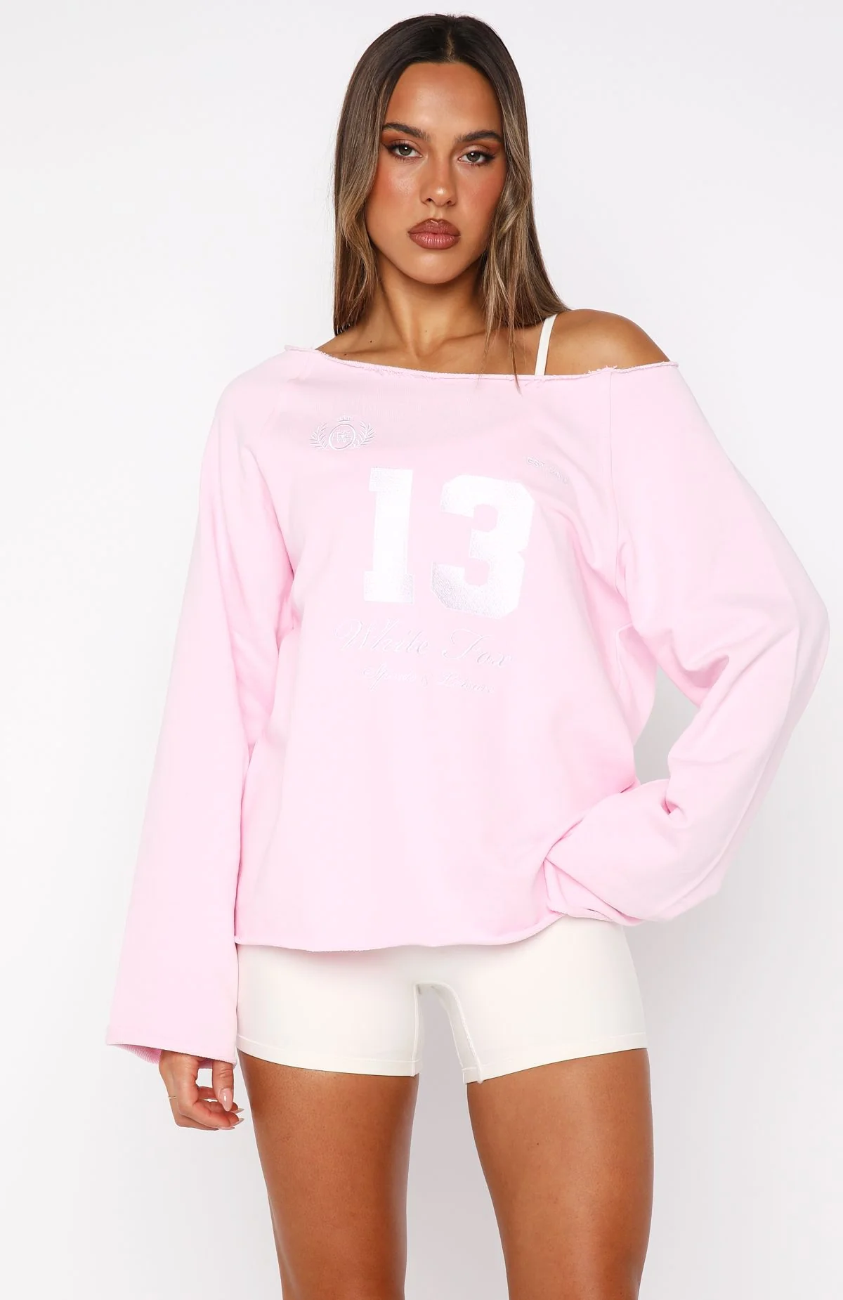 Out Of Chances Off Shoulder Sweater Ballet Pink - White Fox Boutique