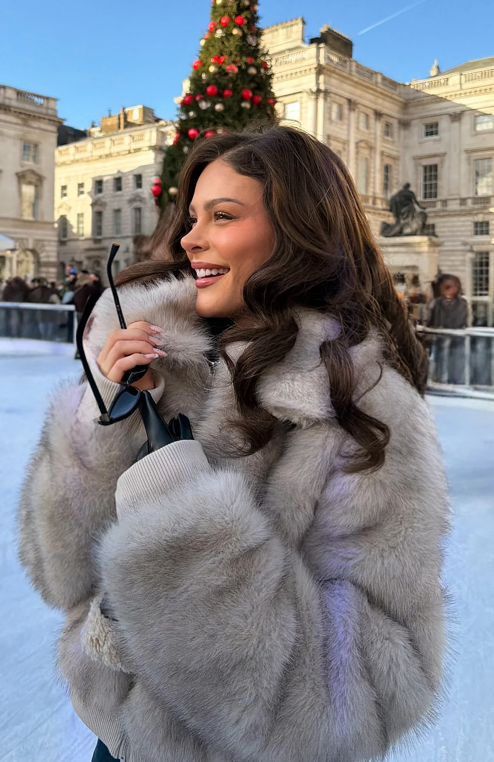 Glacial Chic Fur Bomber Jacket Smokey Taupe - White Fox Boutique