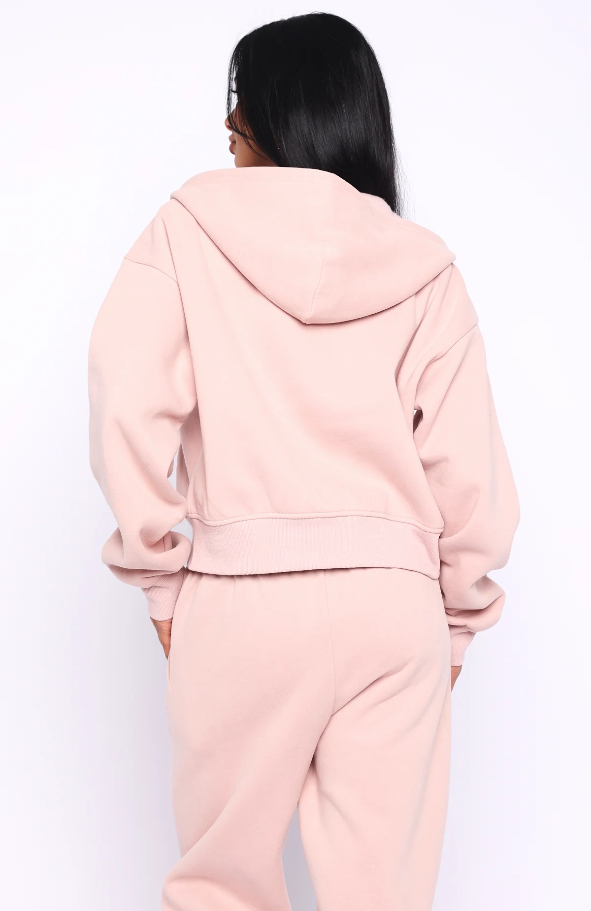 Can't Miss It Boxy Zip Front Hoodie Dusty Pink - White Fox Boutique