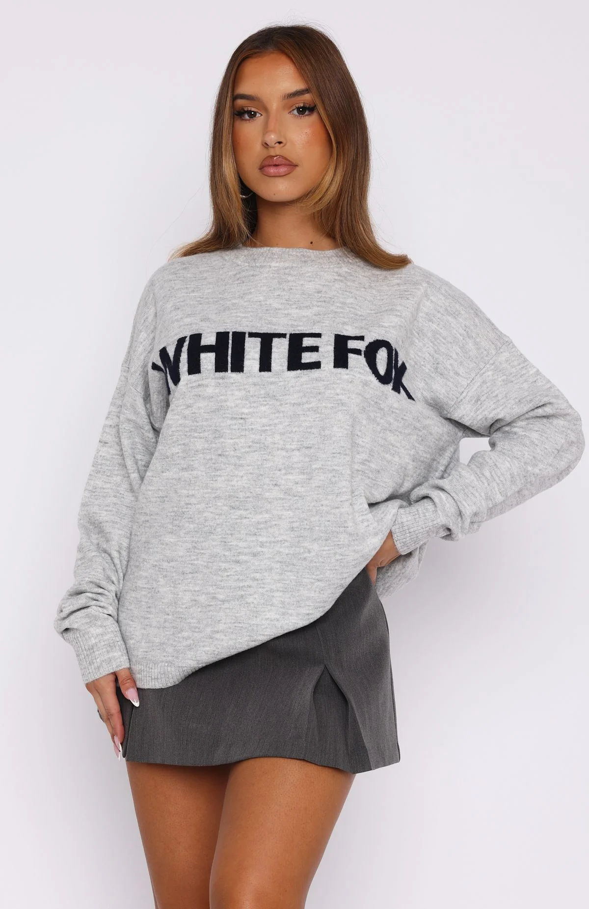 Set Me Free Knit Sweater Grey Marle - White Fox Boutique