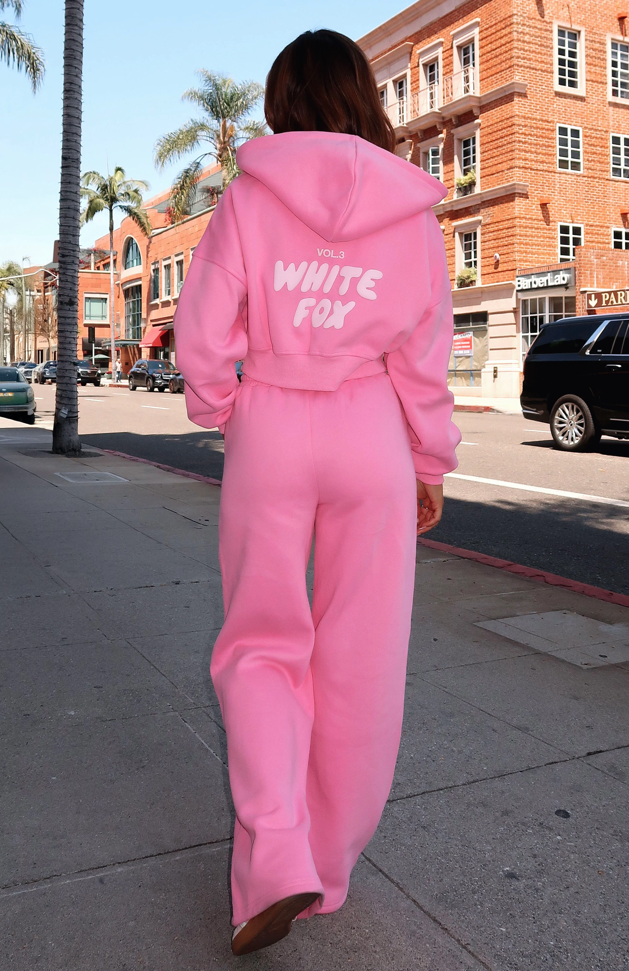 Offstage Cropped Zip Hoodie Bubblegum - White Fox Boutique